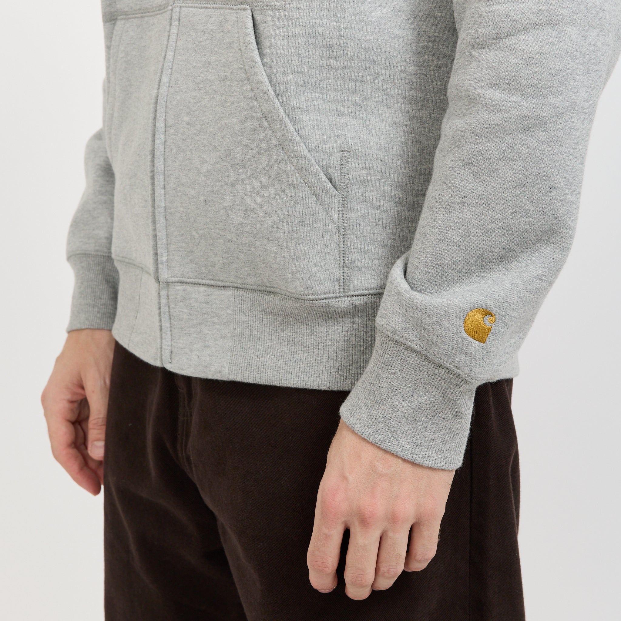 Hooded Chase Jacket Grey Heather/Gold - Image 7