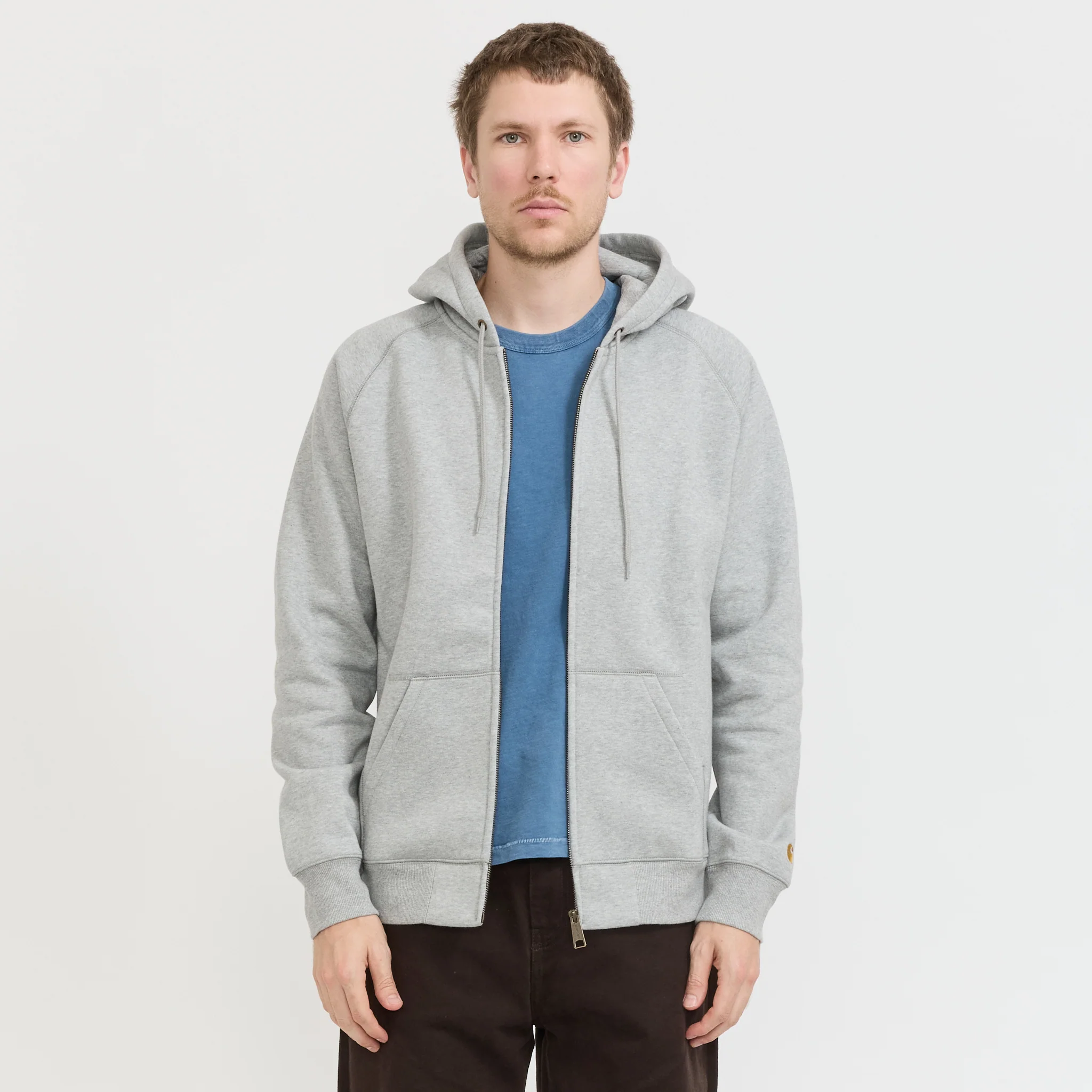 Hooded Chase Jacket Grey Heather/Gold - Image 8