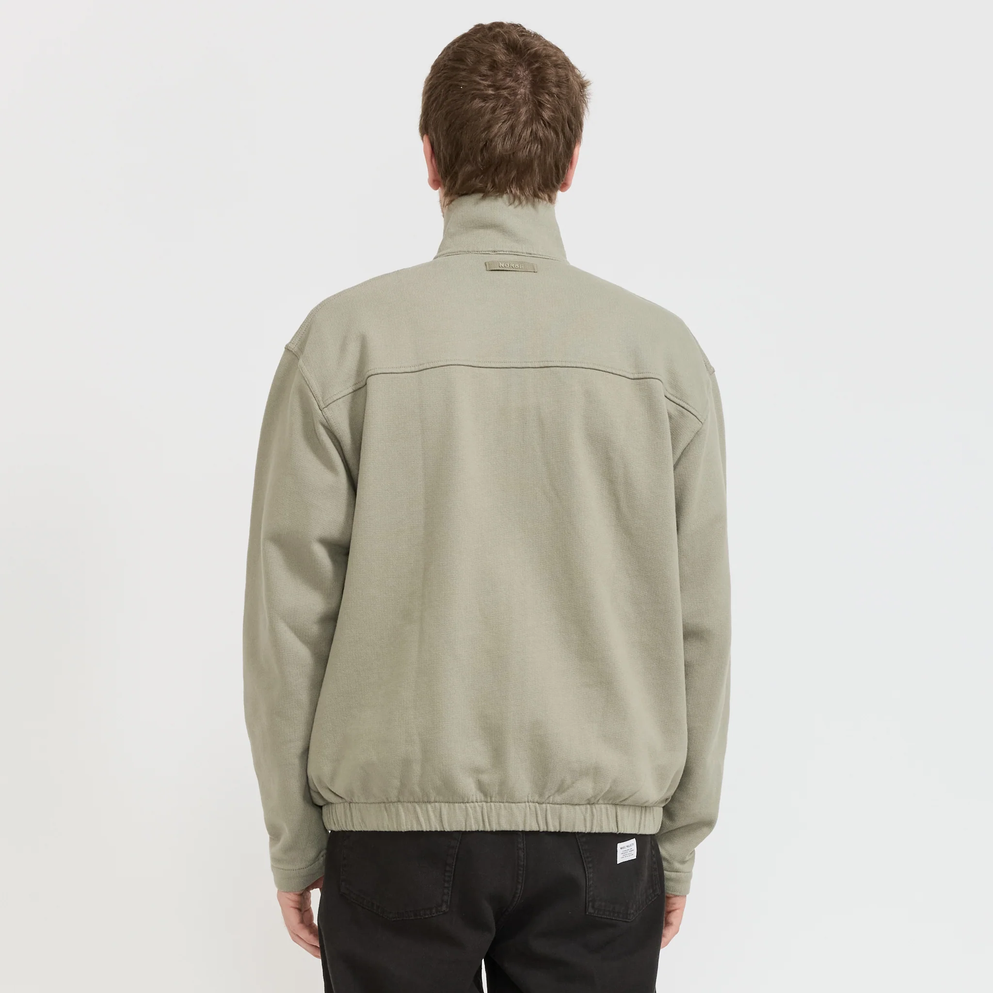 Hornidal Relaxed Organic Loopback Track Jacket Vetiver - Image 4