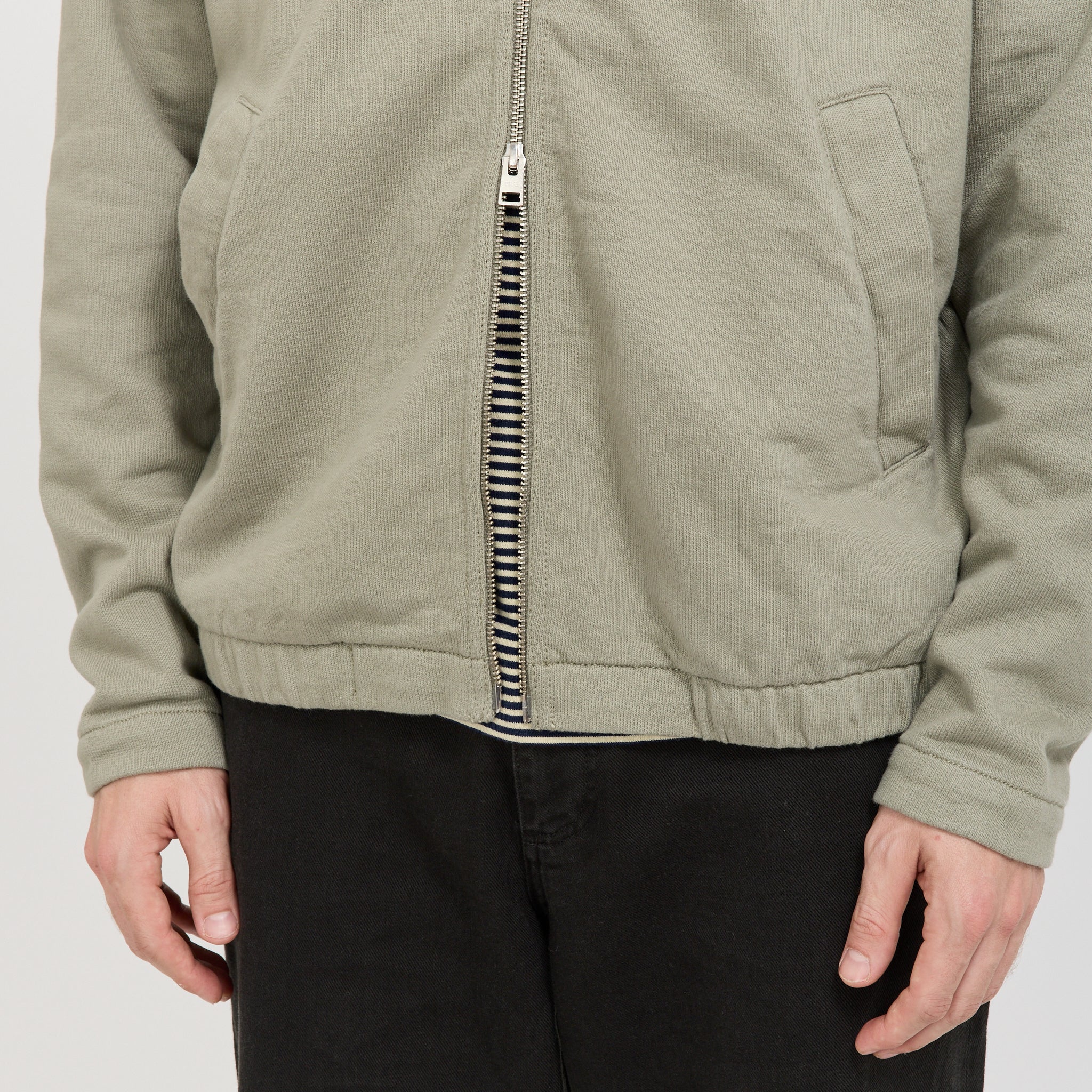 Hornidal Relaxed Organic Loopback Track Jacket Vetiver - Image 6