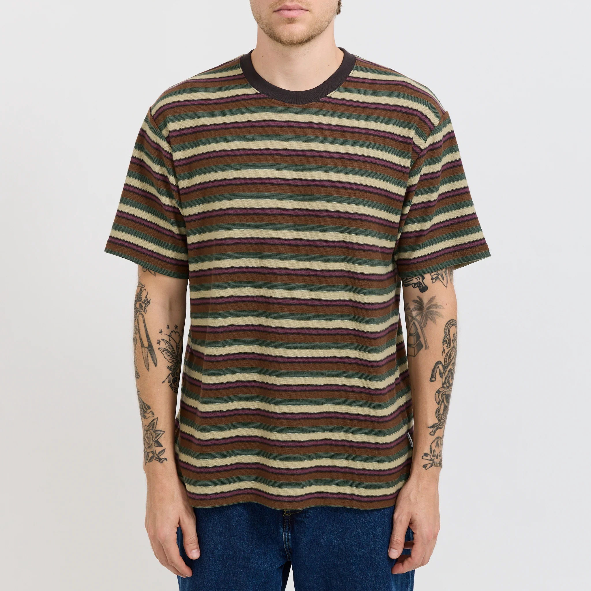 Inside Out Stripe Tee Dusty Pink - Image 5