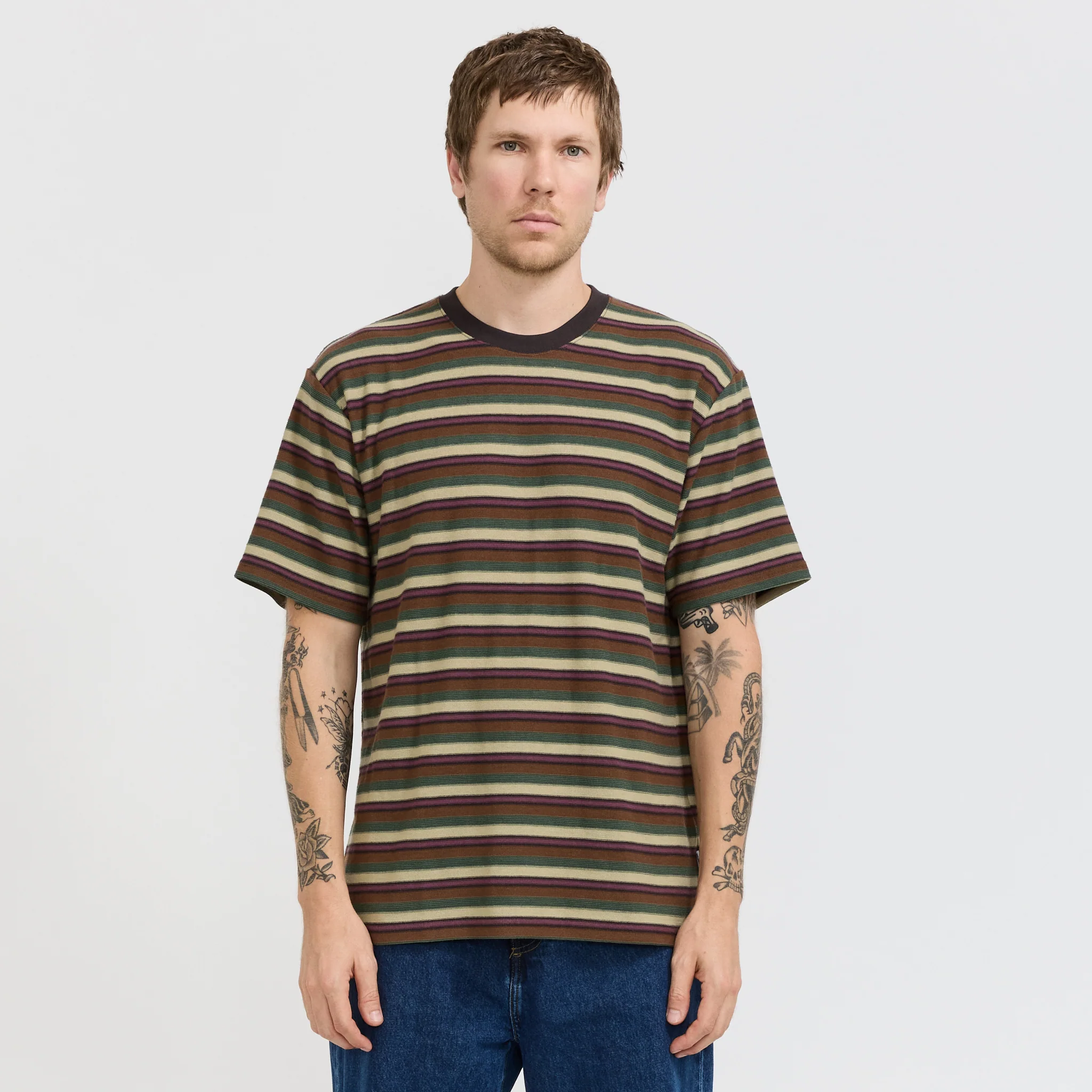 Inside Out Stripe Tee Dusty Pink - Image 6