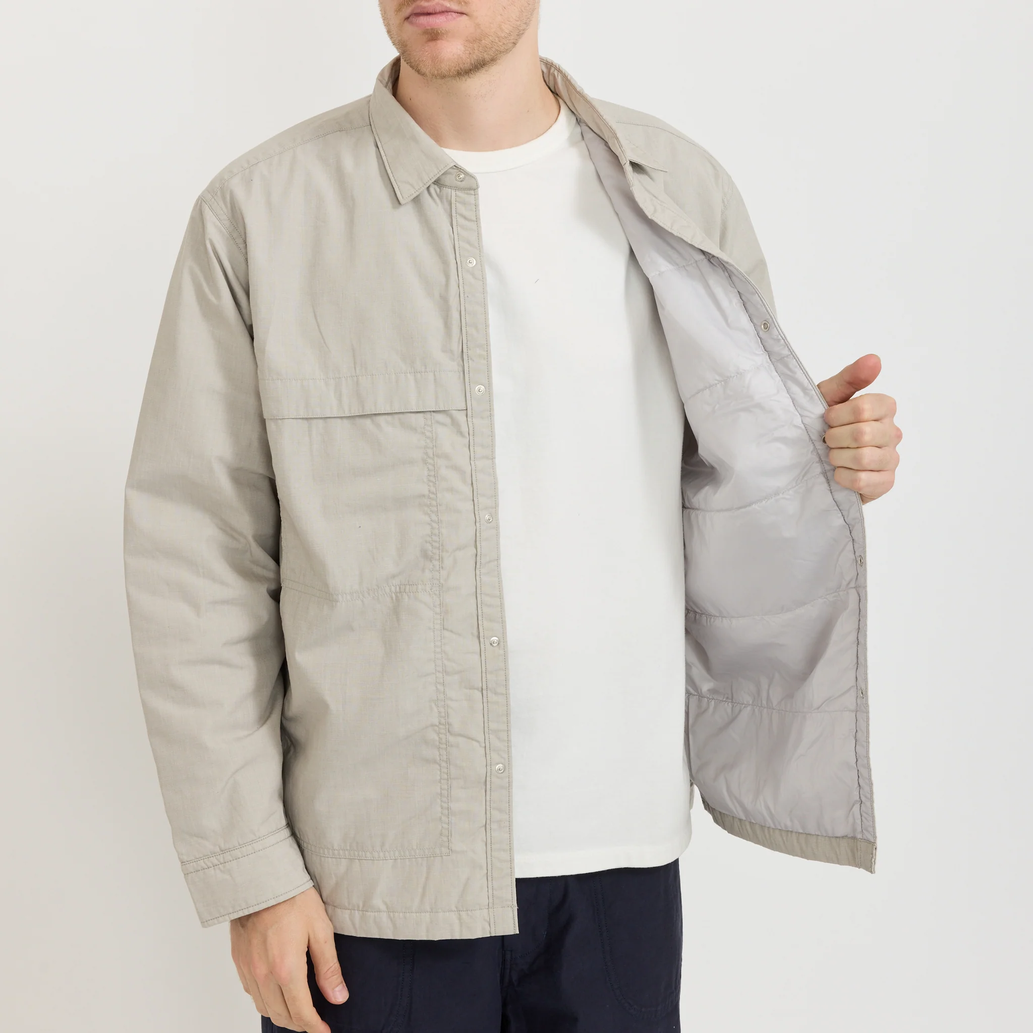 Insulation Shirt Jacket Beige - Image 6