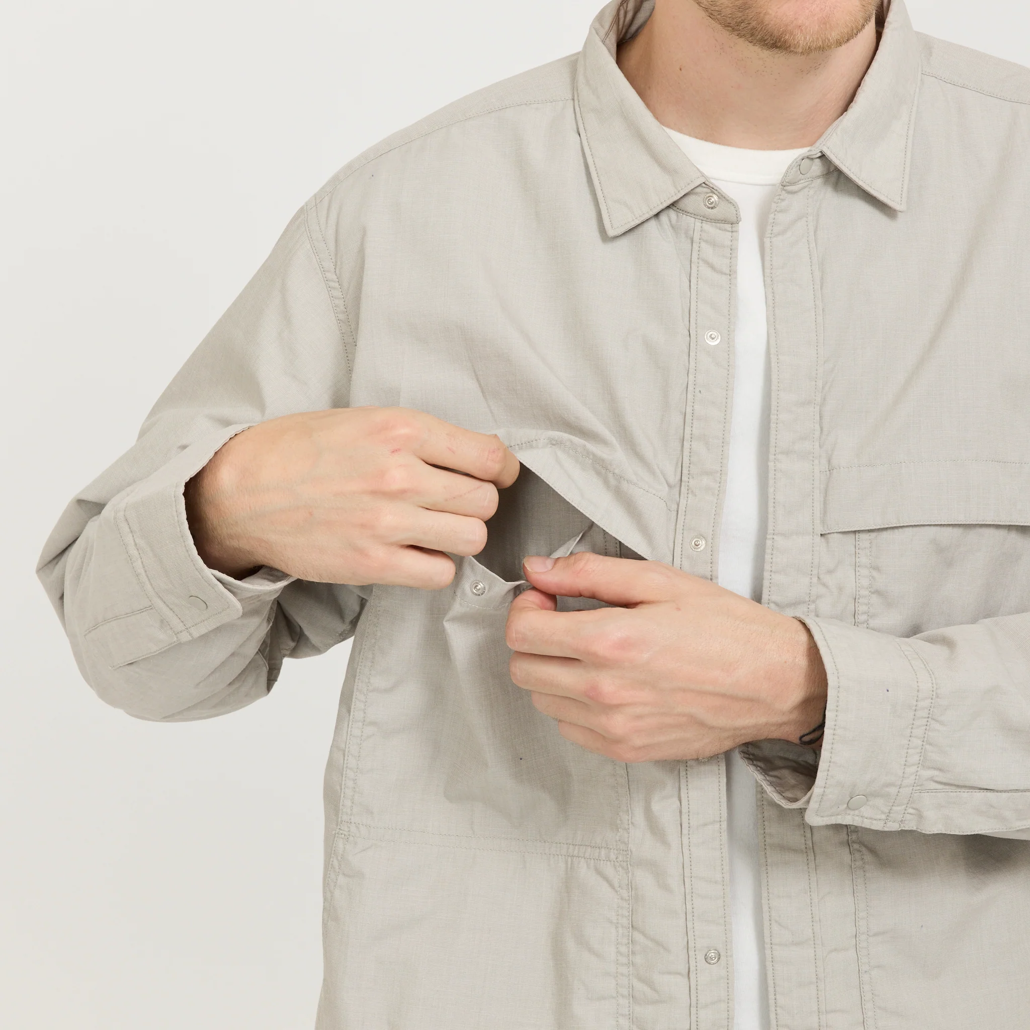 Insulation Shirt Jacket Beige - Image 7