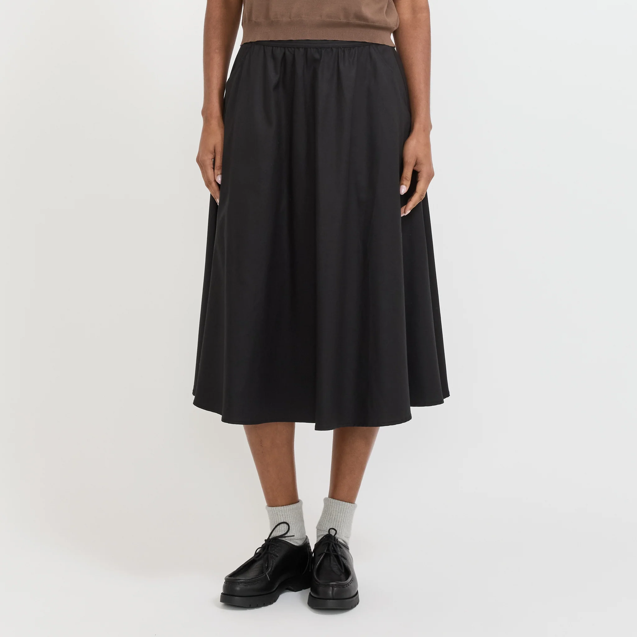 Jeanette Midi Pleated Skirt Black