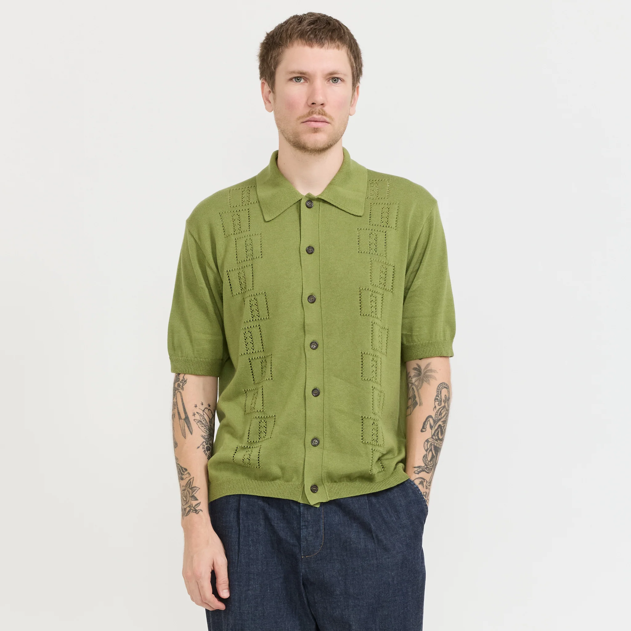 Johnny Knit Shirt Olive