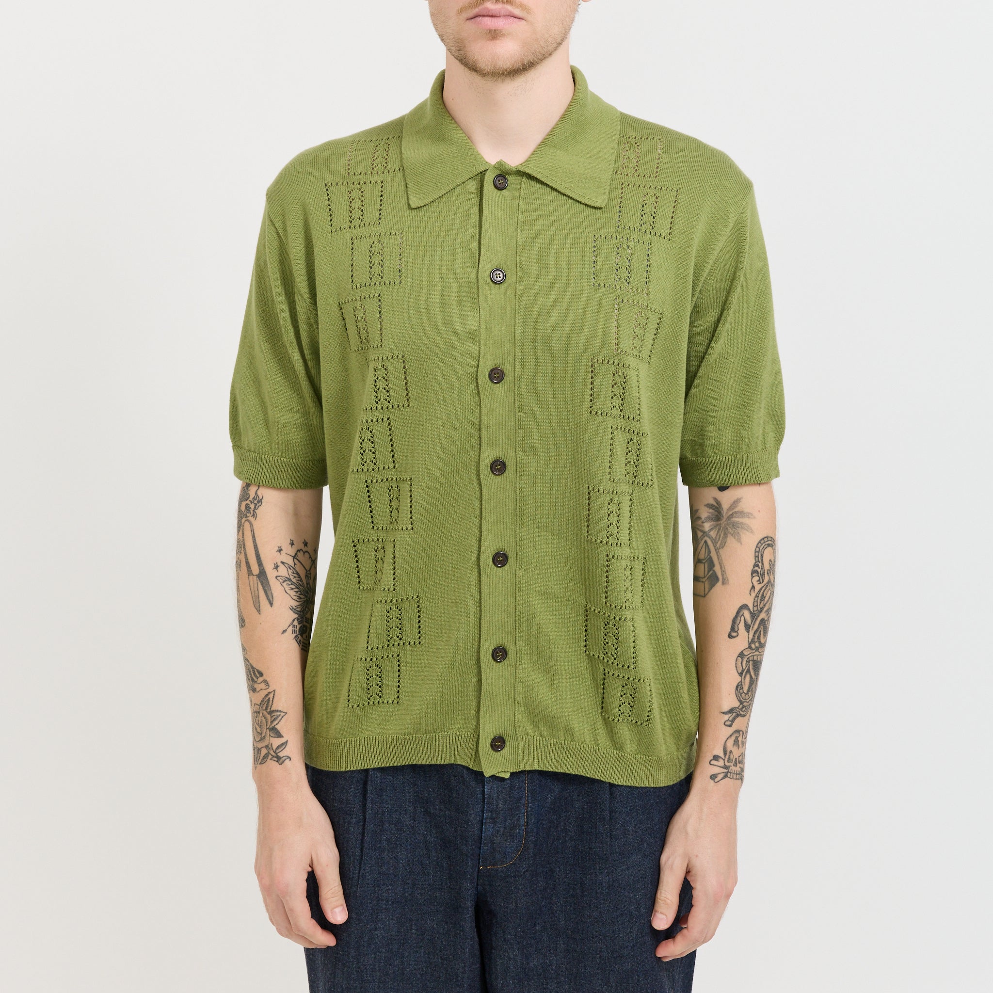 Johnny Knit Shirt Olive - Image 5