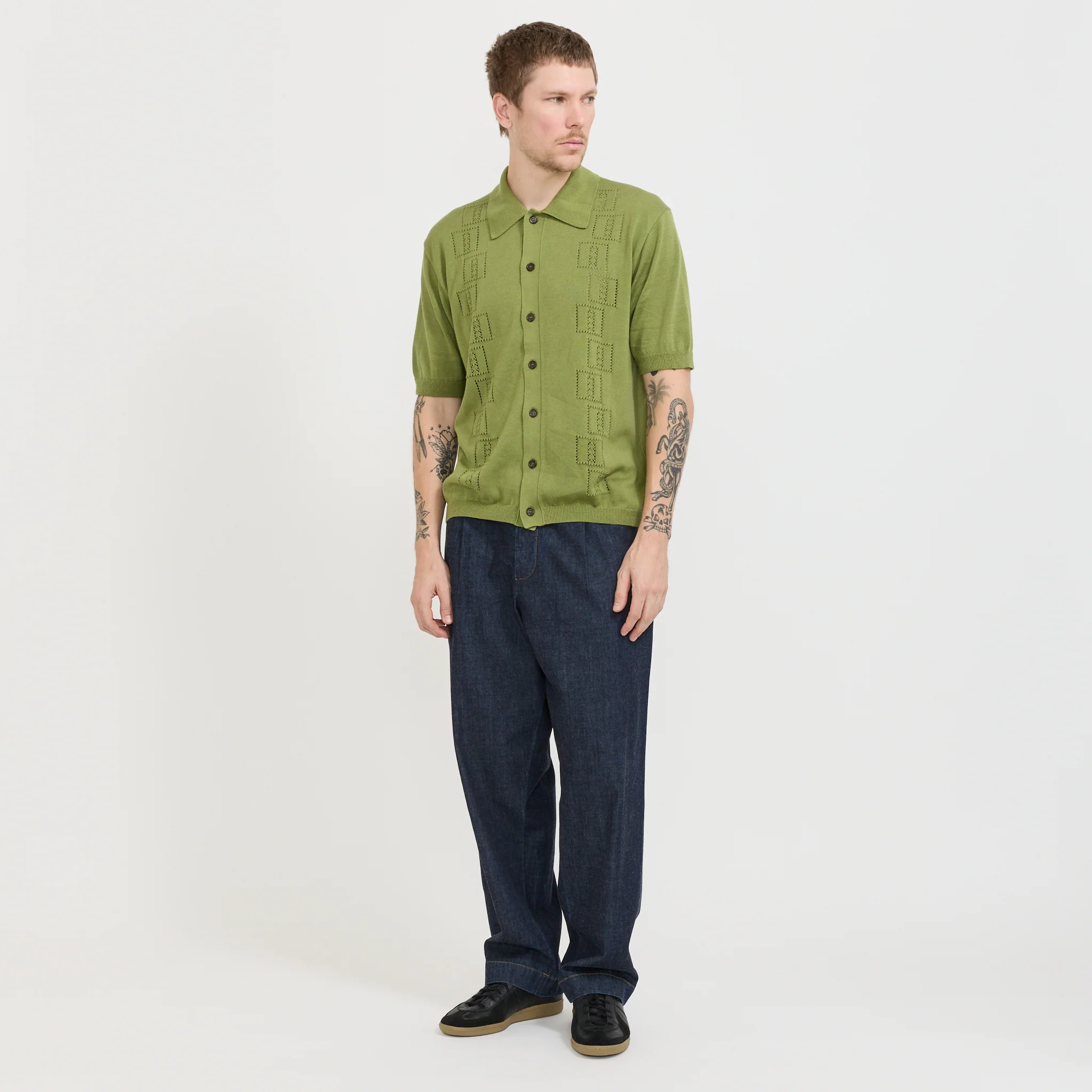 Johnny Knit Shirt Olive - Image 7