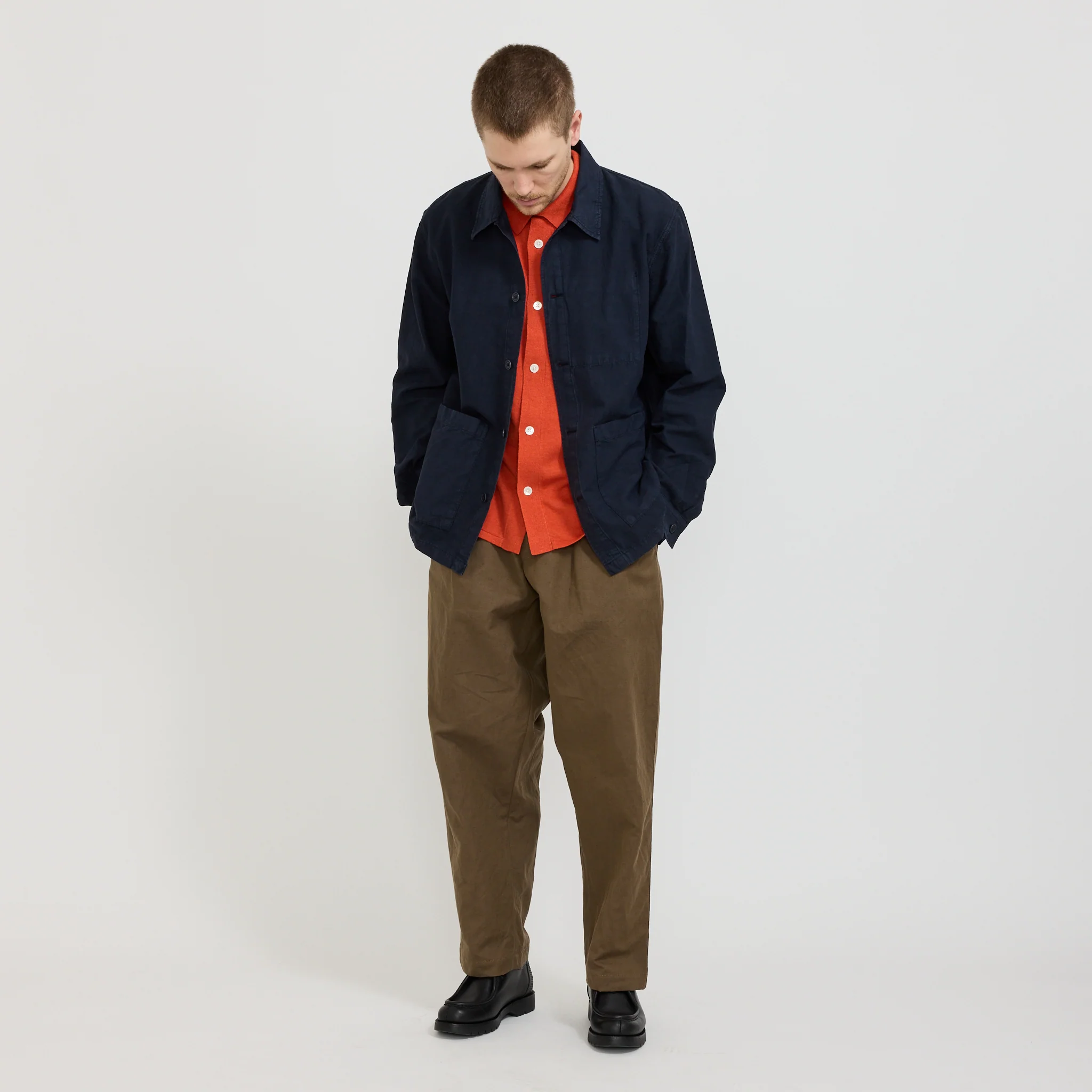 Julian Cotton Linen Overshirt Dark Navy - Image 2