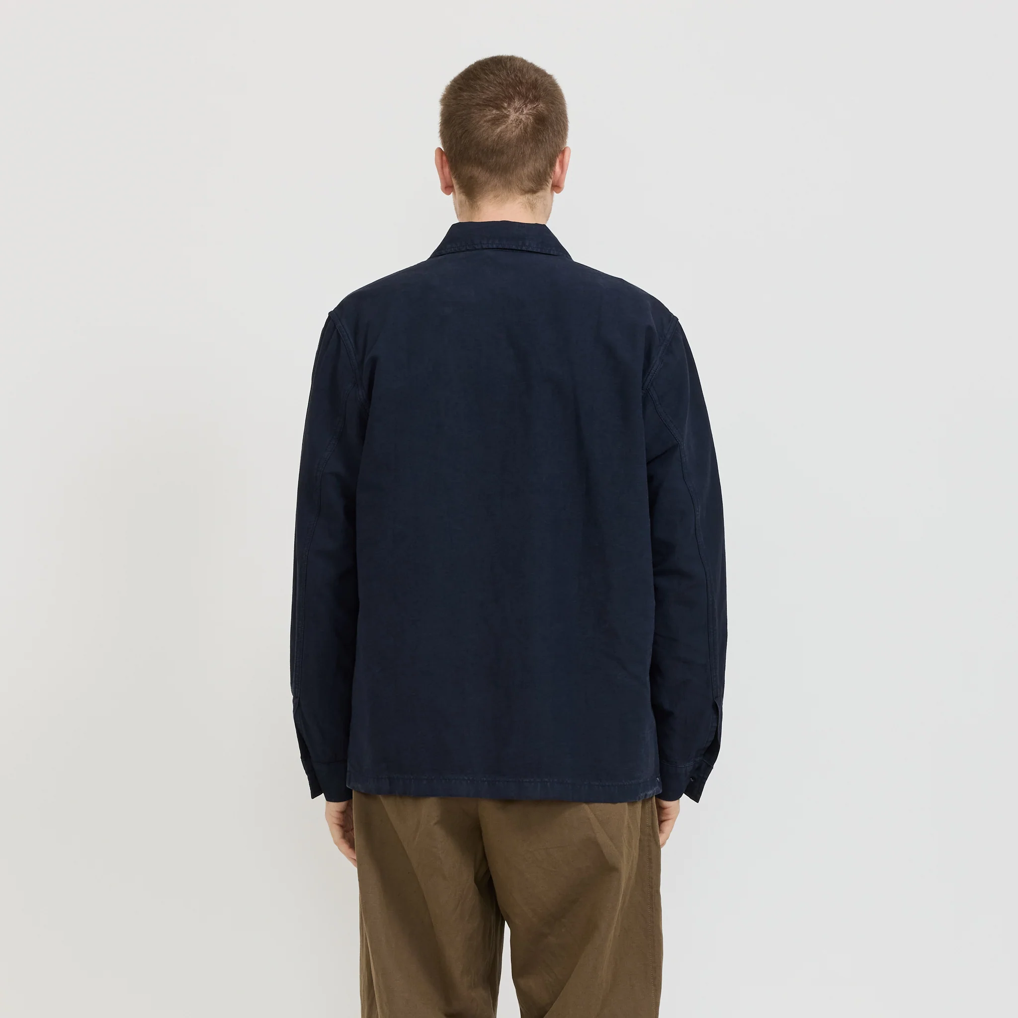 Julian Cotton Linen Overshirt Dark Navy - Image 6