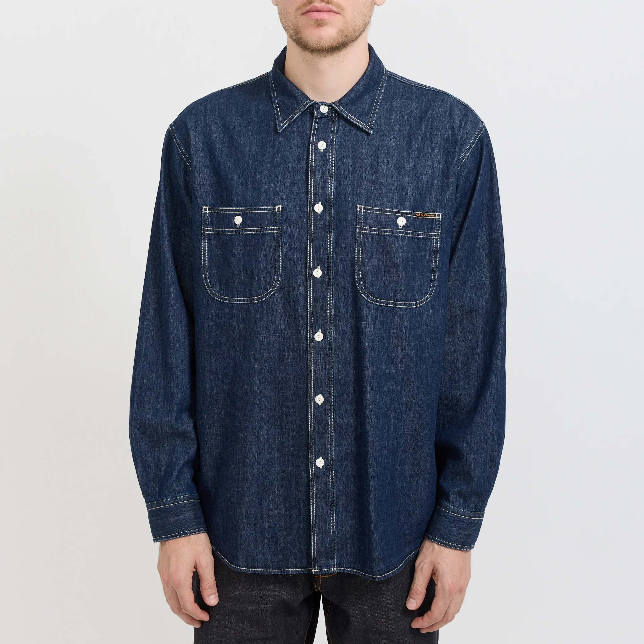 Julian Denim Shirt Rinsed Blue - Image 5