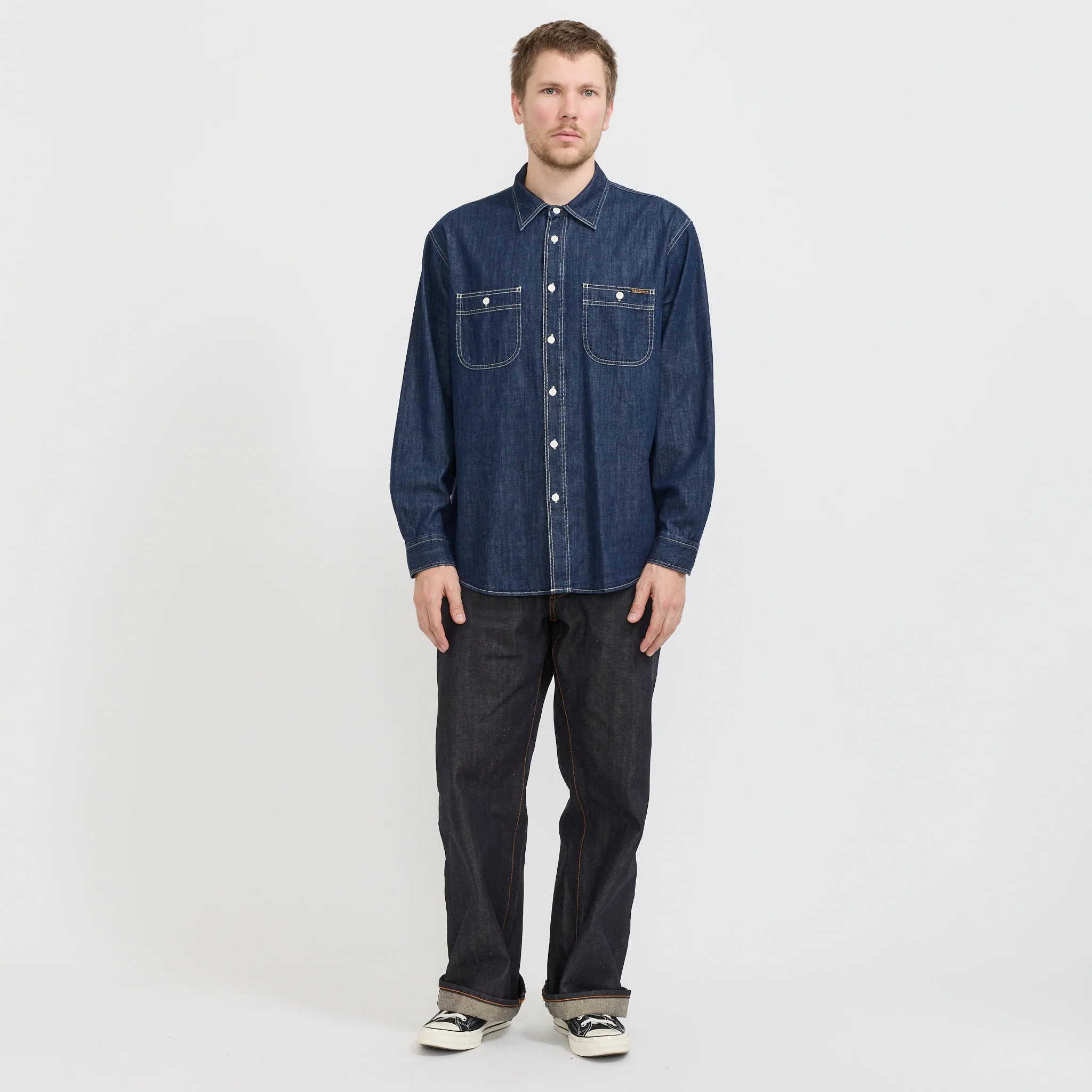 Julian Denim Shirt Rinsed Blue - Image 6