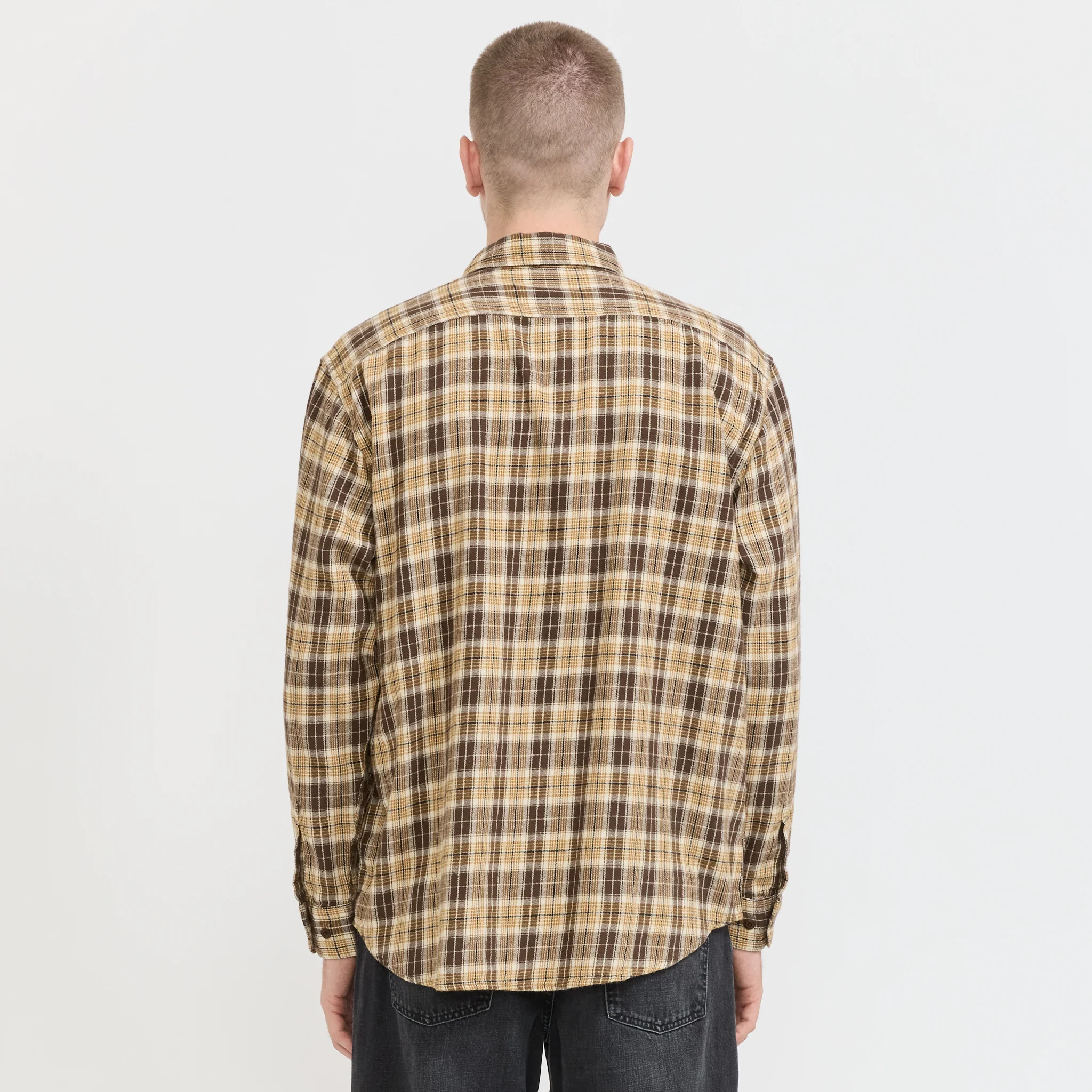 Julian Worker Shirt Check Brown - Image 4