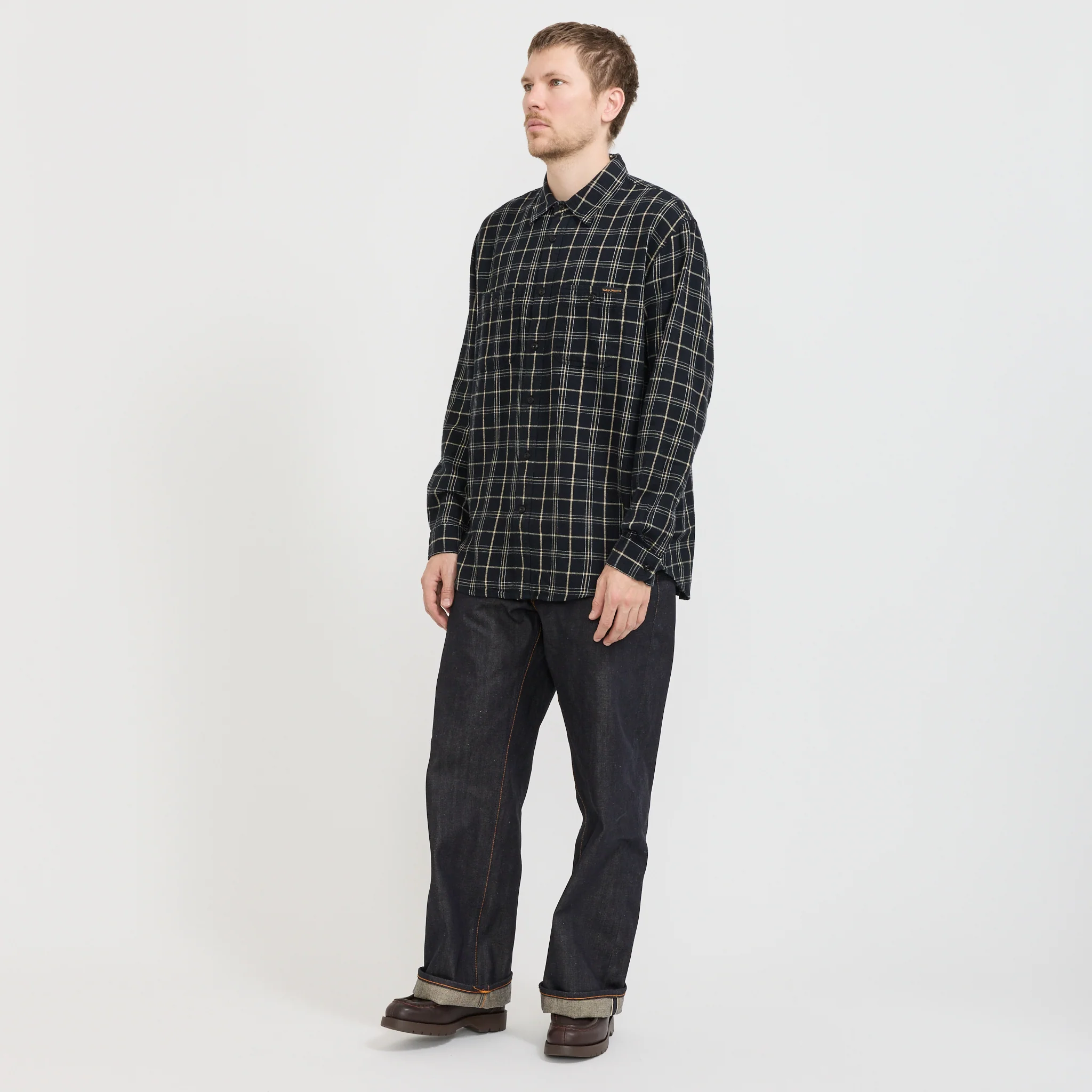 Julian Worker Shirt Checked Black - Image 2