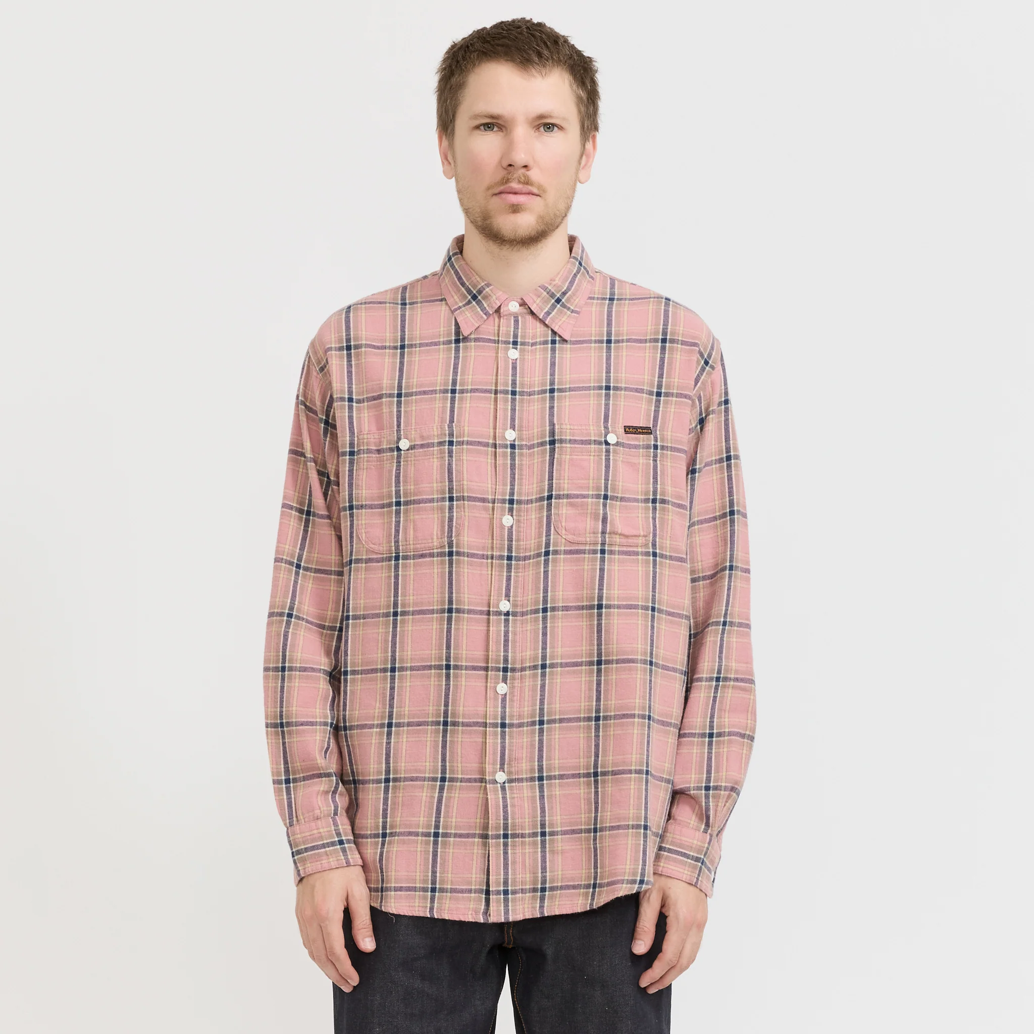 Julian Worker Shirt Checked Pink
