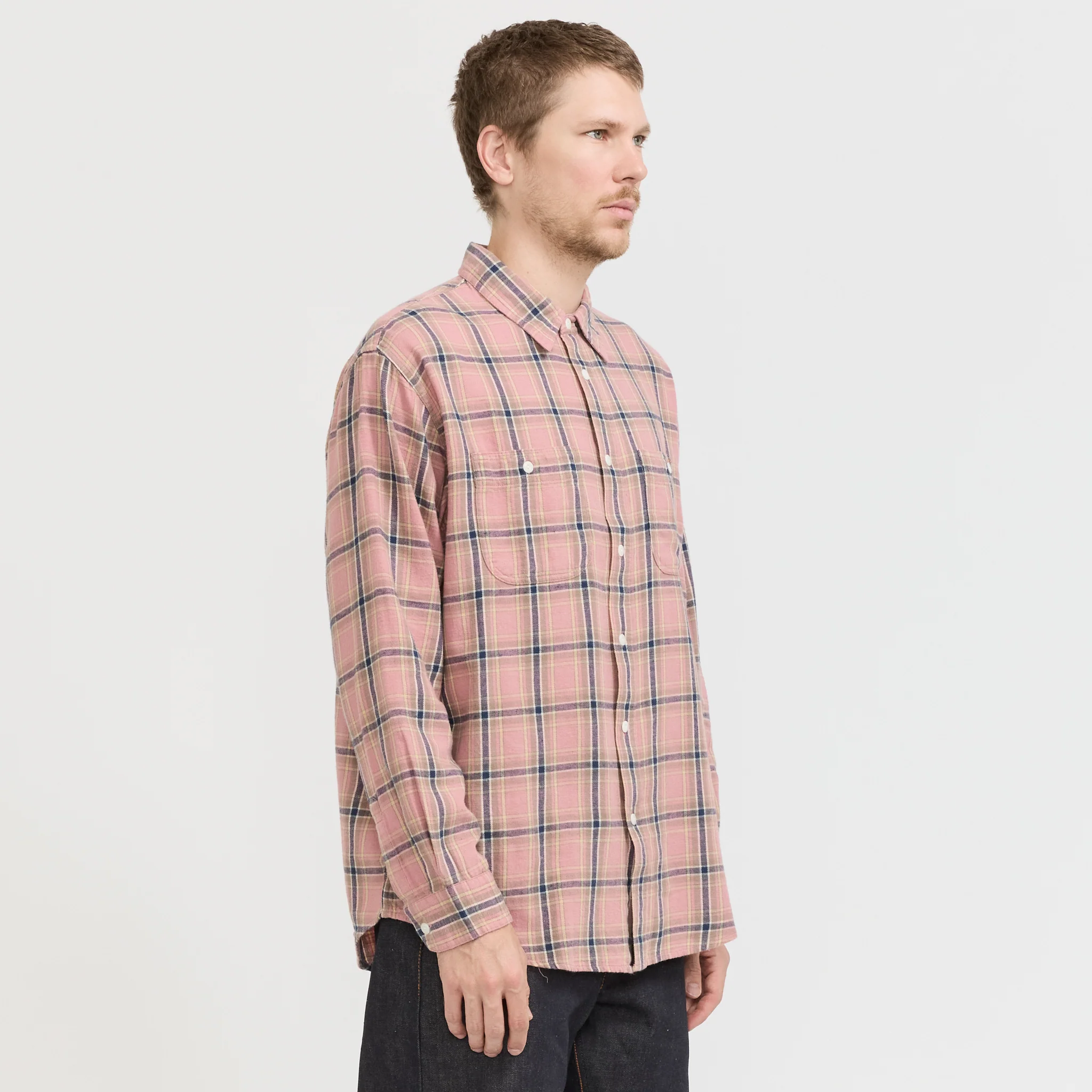 Julian Worker Shirt Checked Pink - Image 3