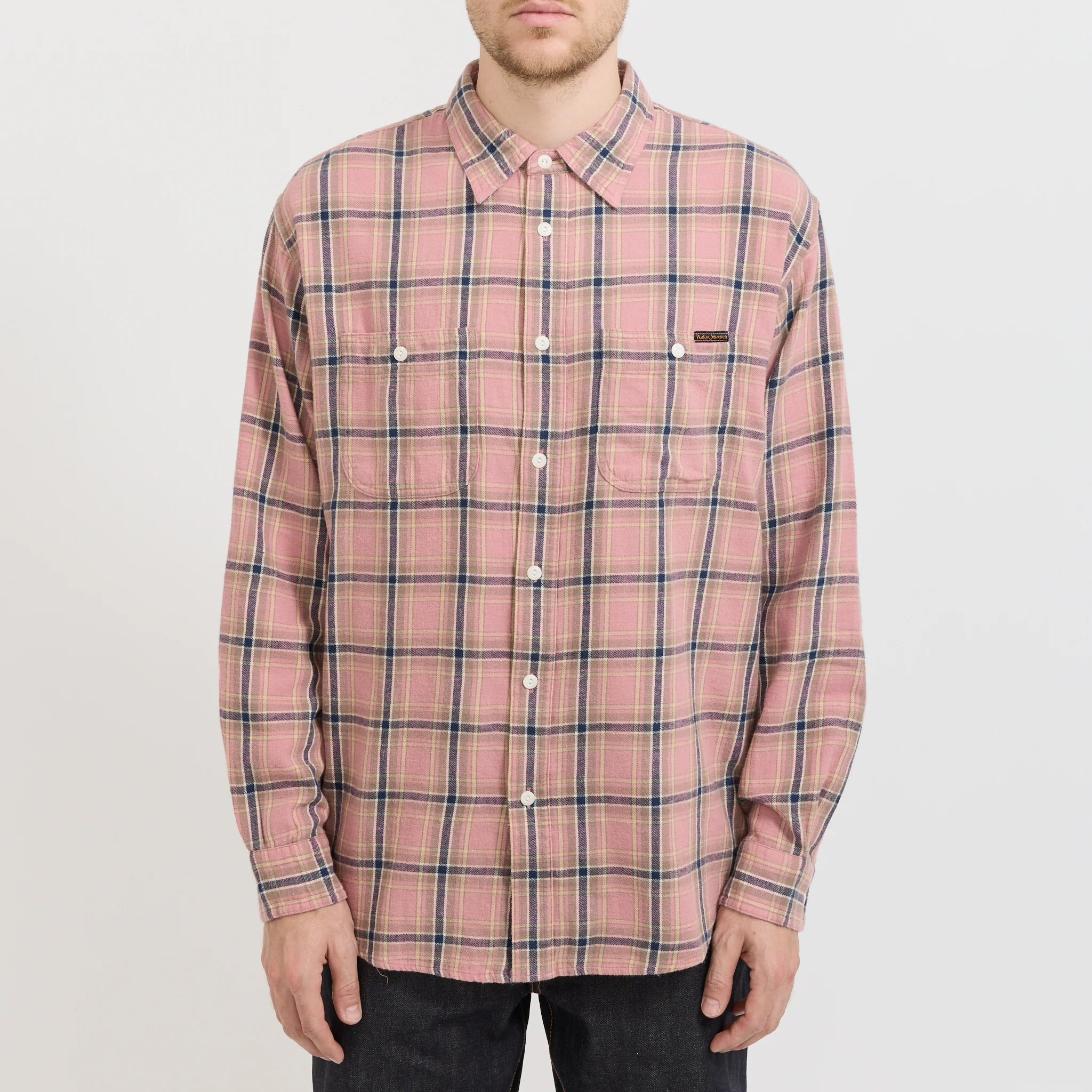Julian Worker Shirt Checked Pink - Image 5