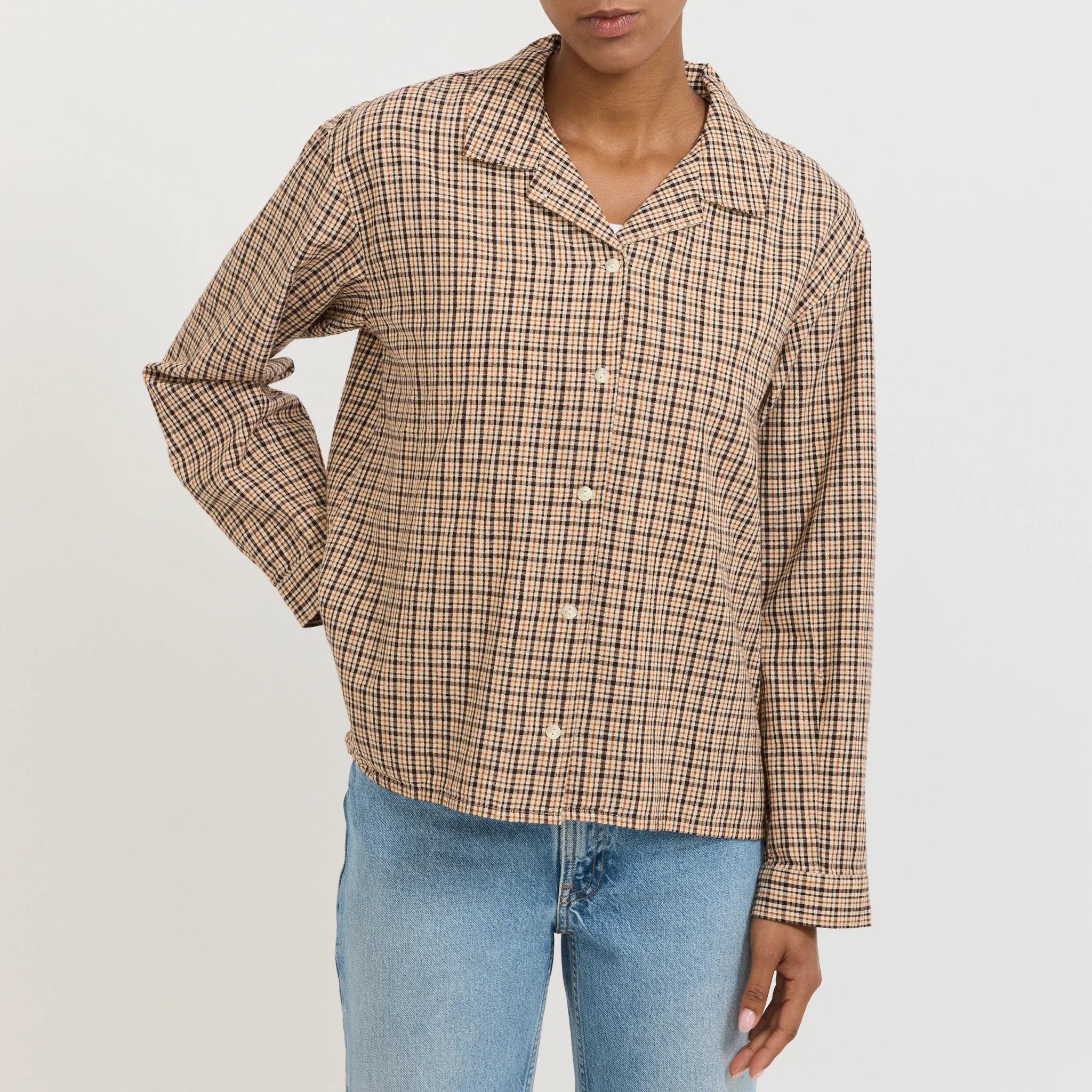 Juni Checkered Shirt Brown - Image 5