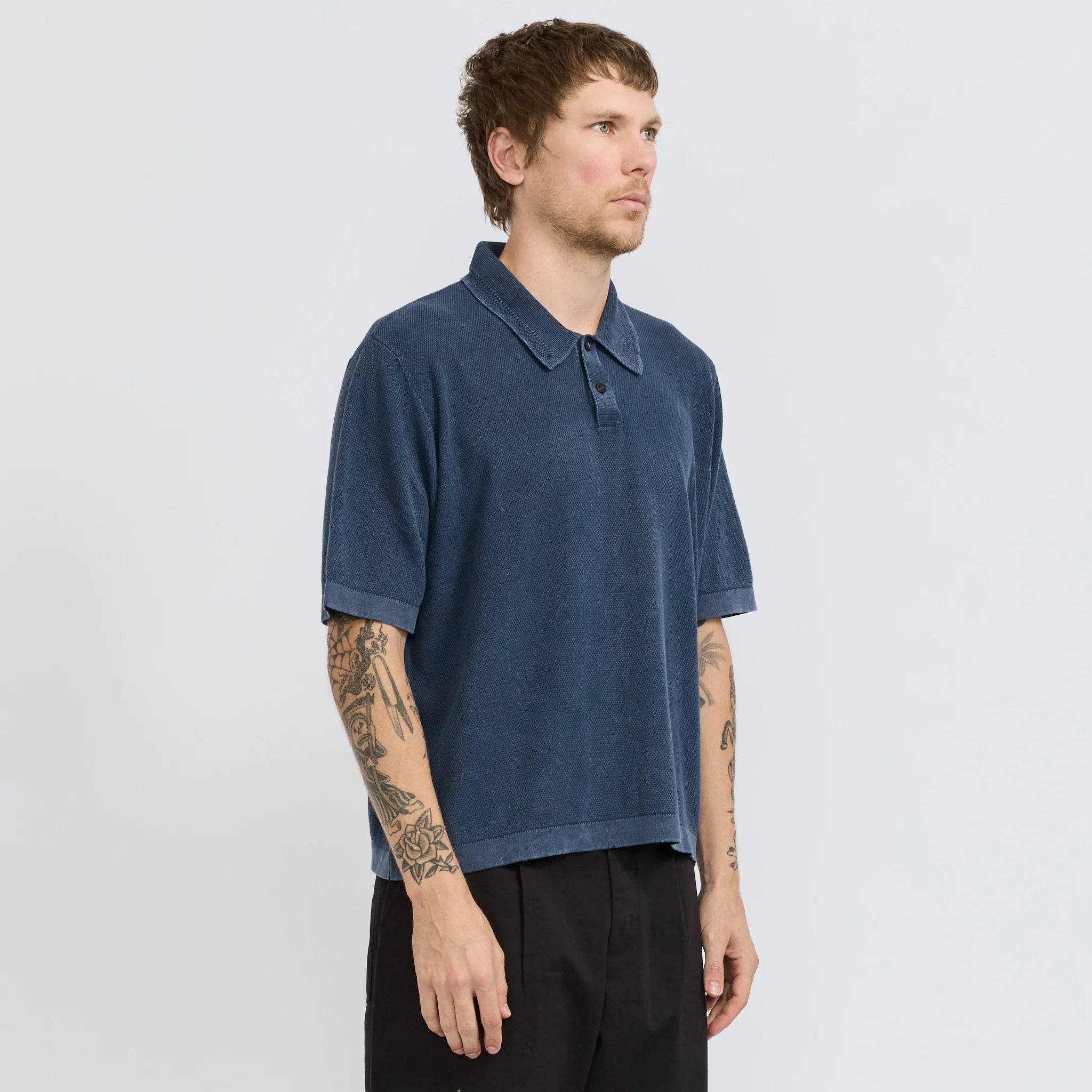 Knit Polo Navy - Image 3