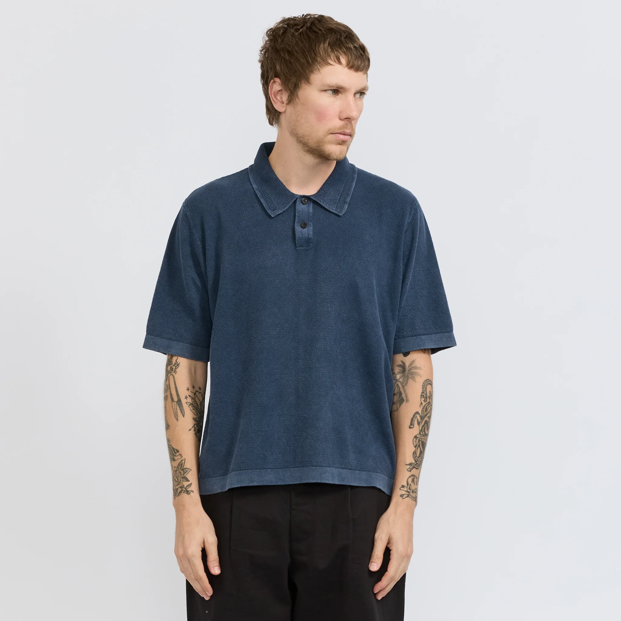 Knit Polo Navy - Image 6