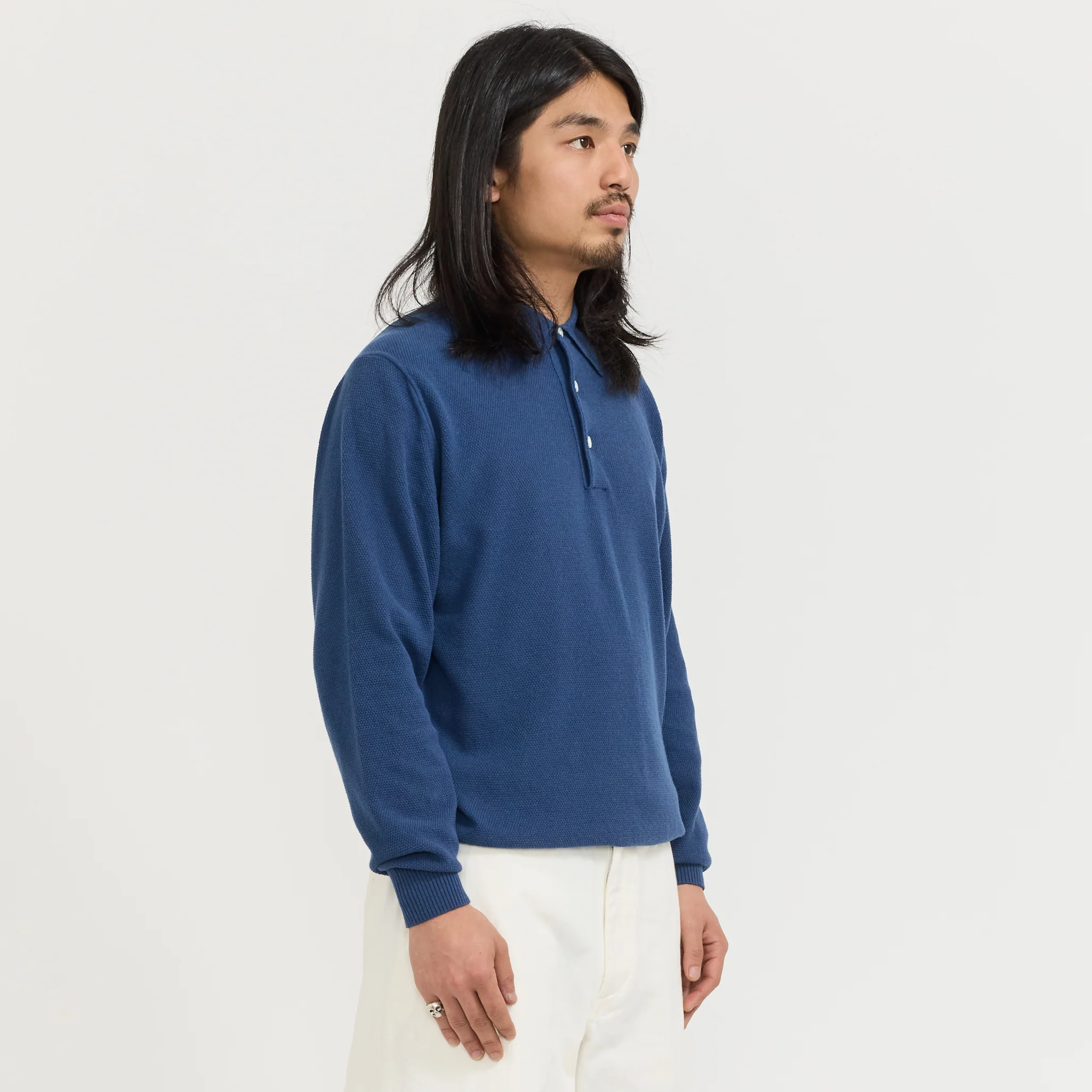 Knit Polo Pique 14G Navy - Image 3
