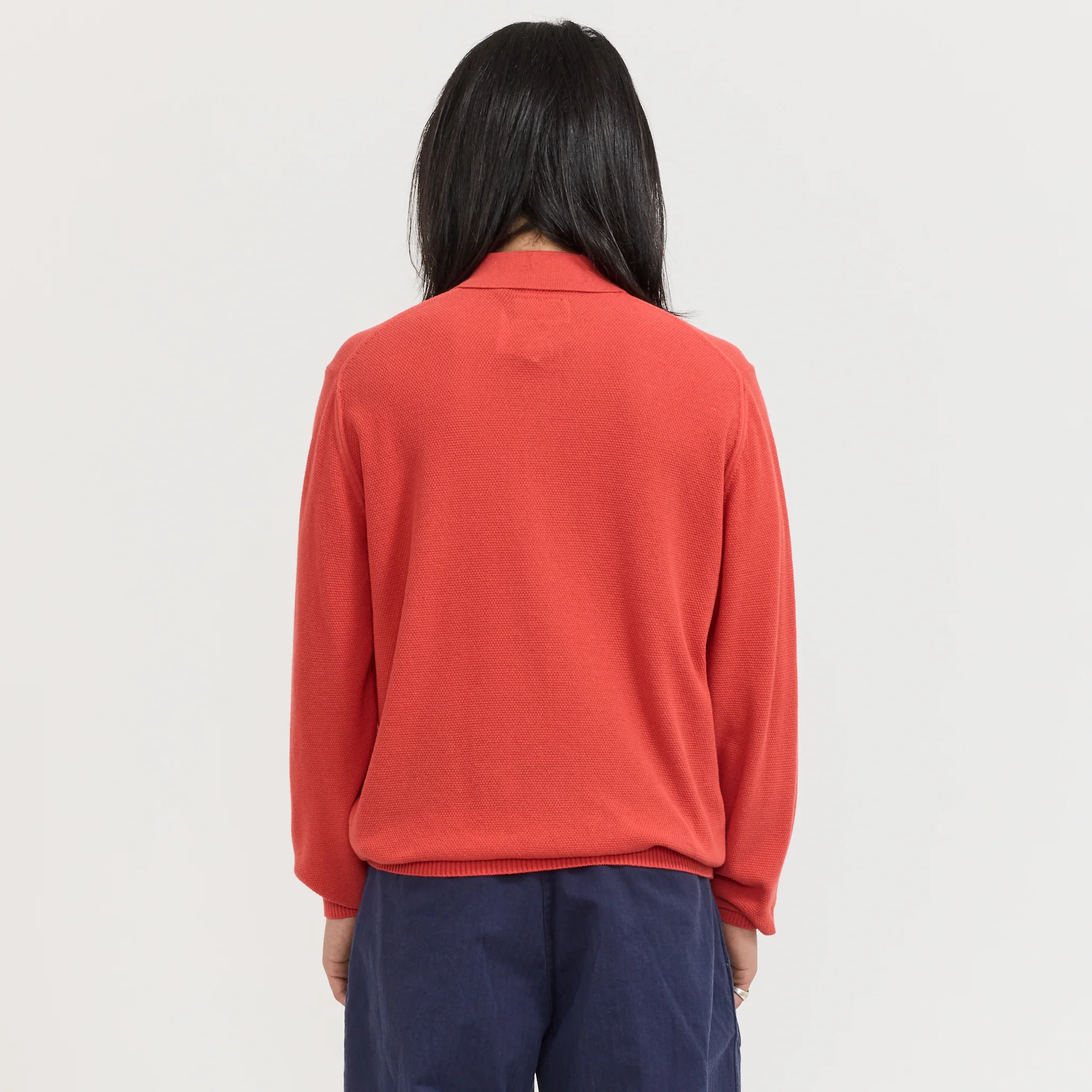 Knit Polo Pique 14G Red - Image 4
