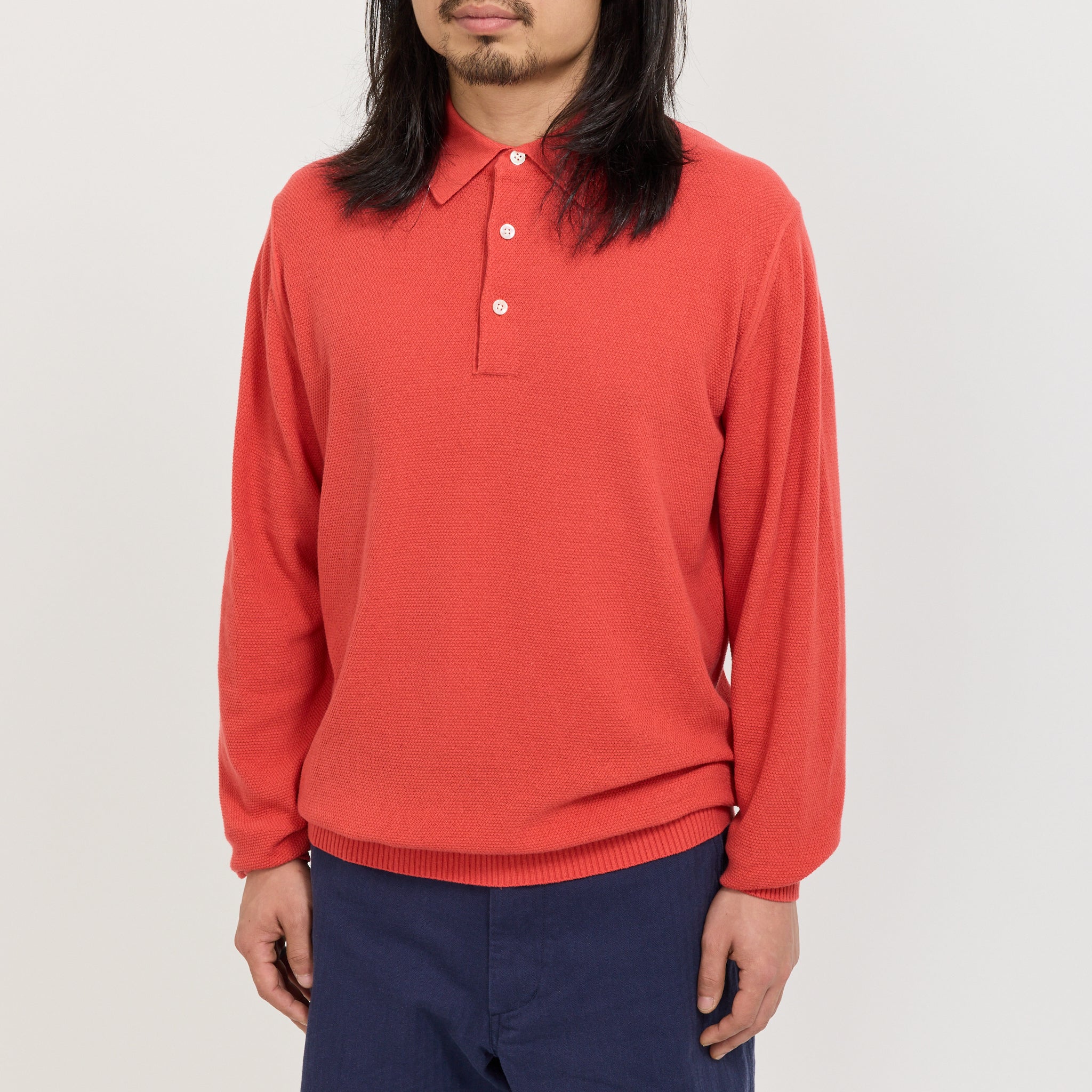 Knit Polo Pique 14G Red - Image 5