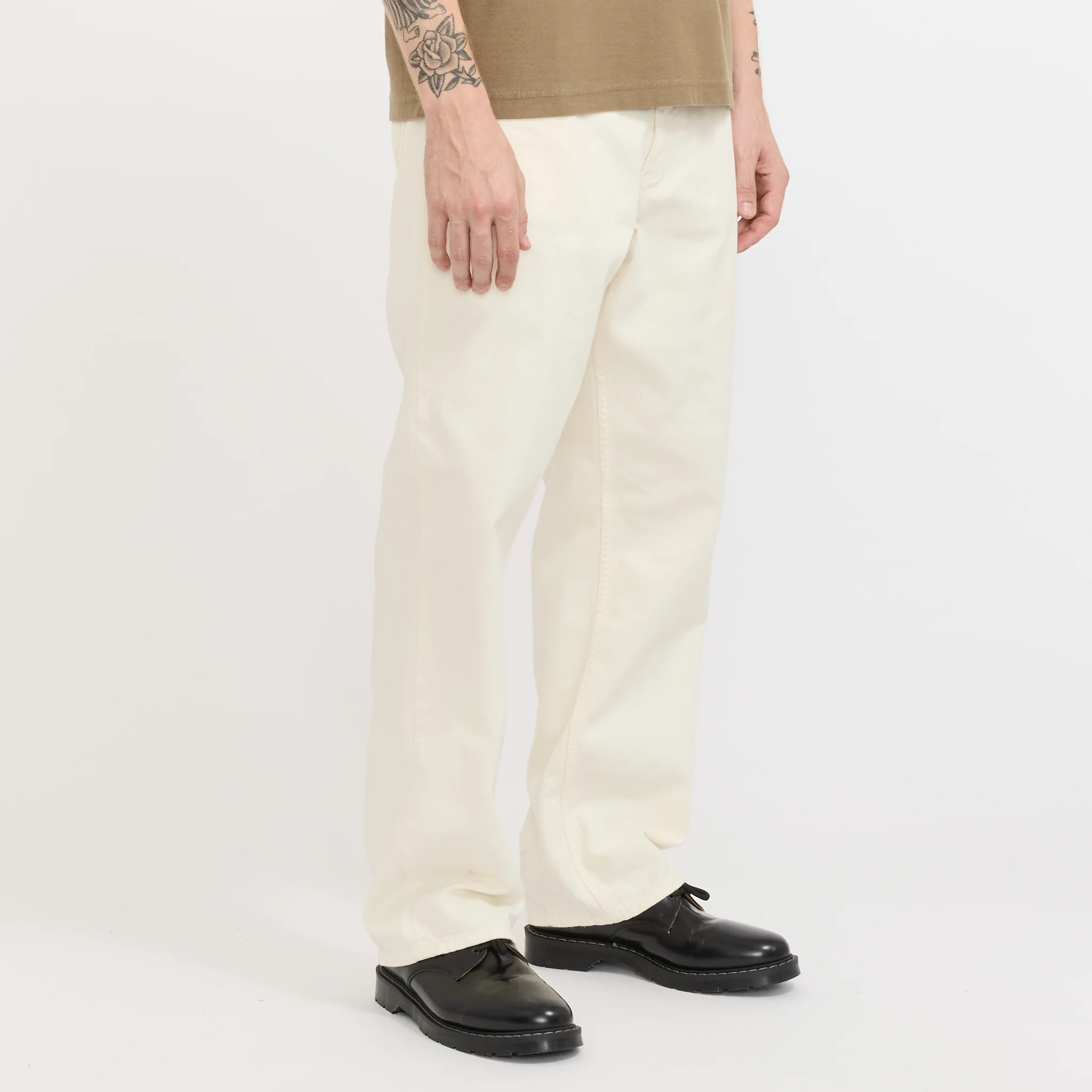 Korshavn Relaxed 5 Pocket Heavy Twill Trouser Natural Ecru - Image 3