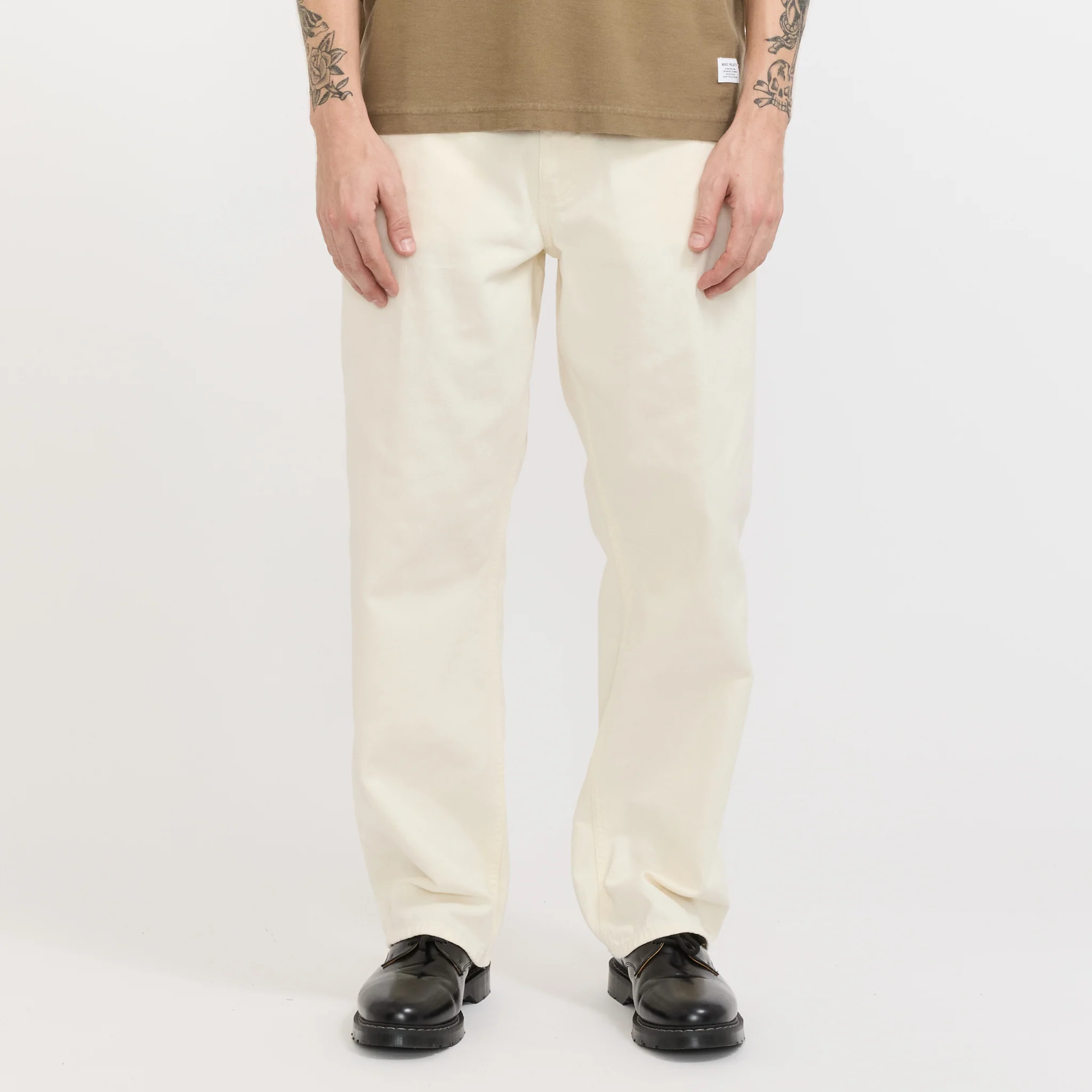 Korshavn Relaxed 5 Pocket Heavy Twill Trouser Natural Ecru - Image 7