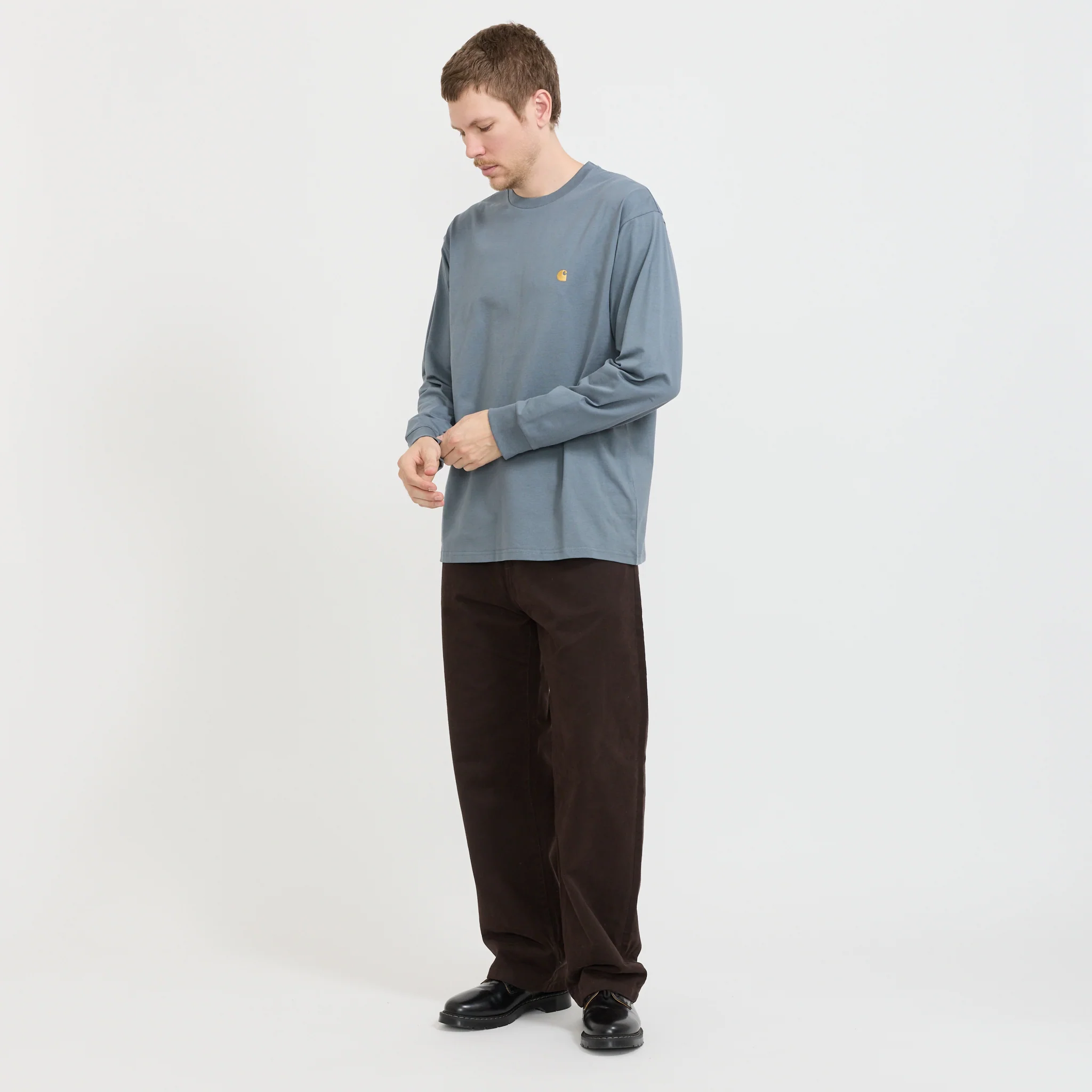 L/S Chase T-Shirt Cozy Blue/Gold - Image 2