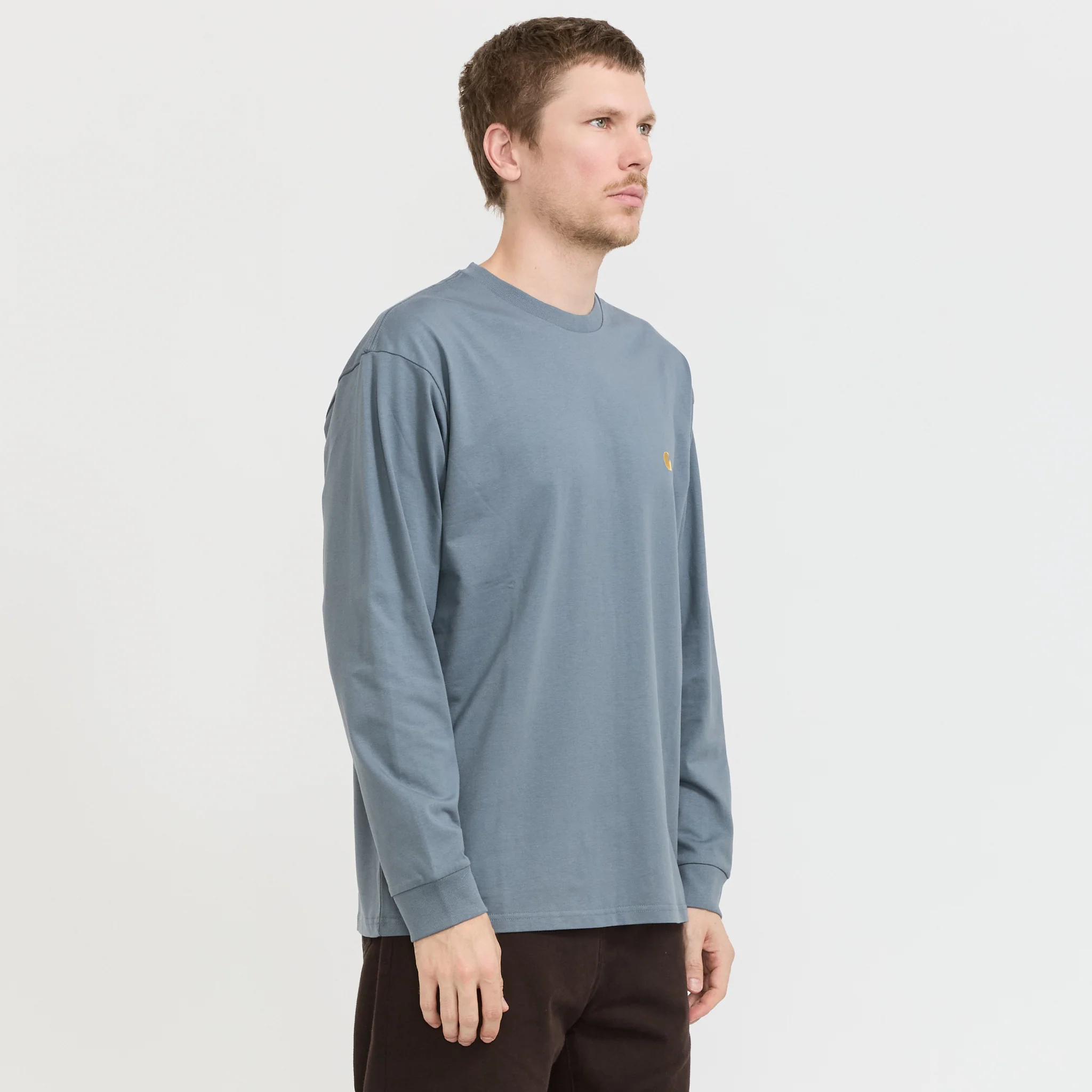 L/S Chase T-Shirt Cozy Blue/Gold - Image 3