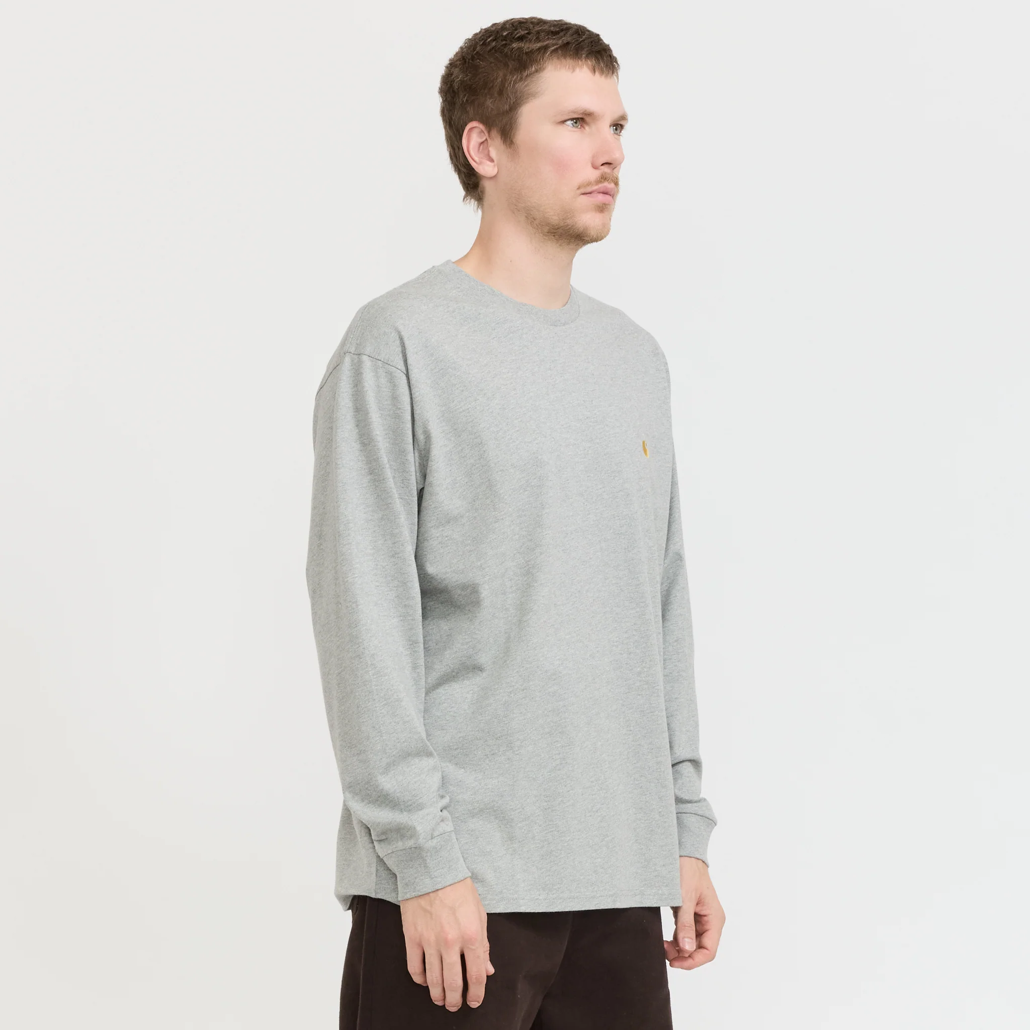 L/S Chase T-Shirt Grey Heather/Gold - Image 3