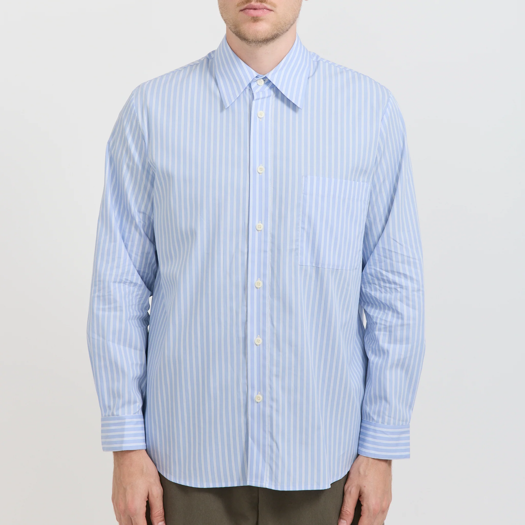 L/S Evening Shirt Blue Stripe - Image 7