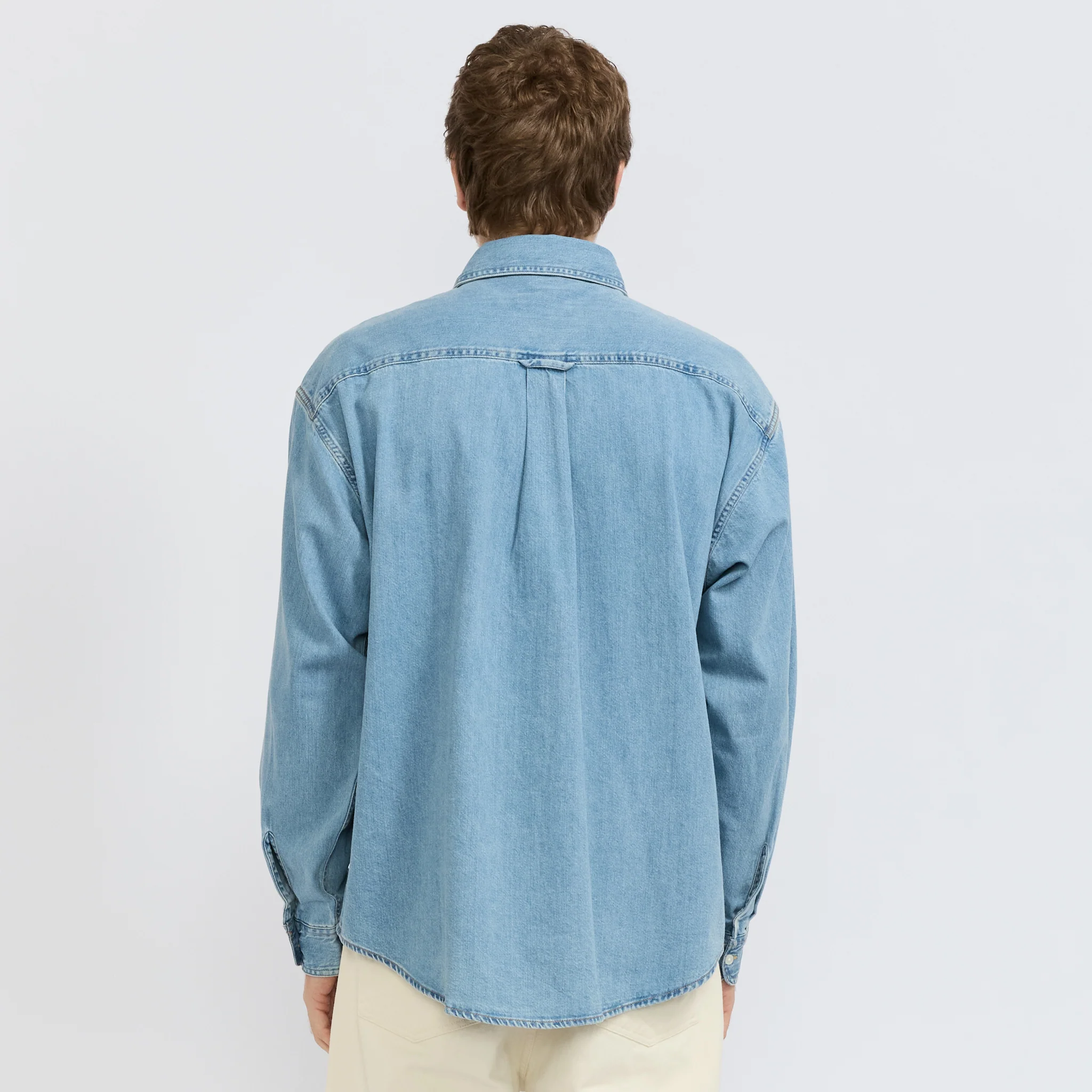 L/S Lucas Shirt Blue Bleached - Image 4
