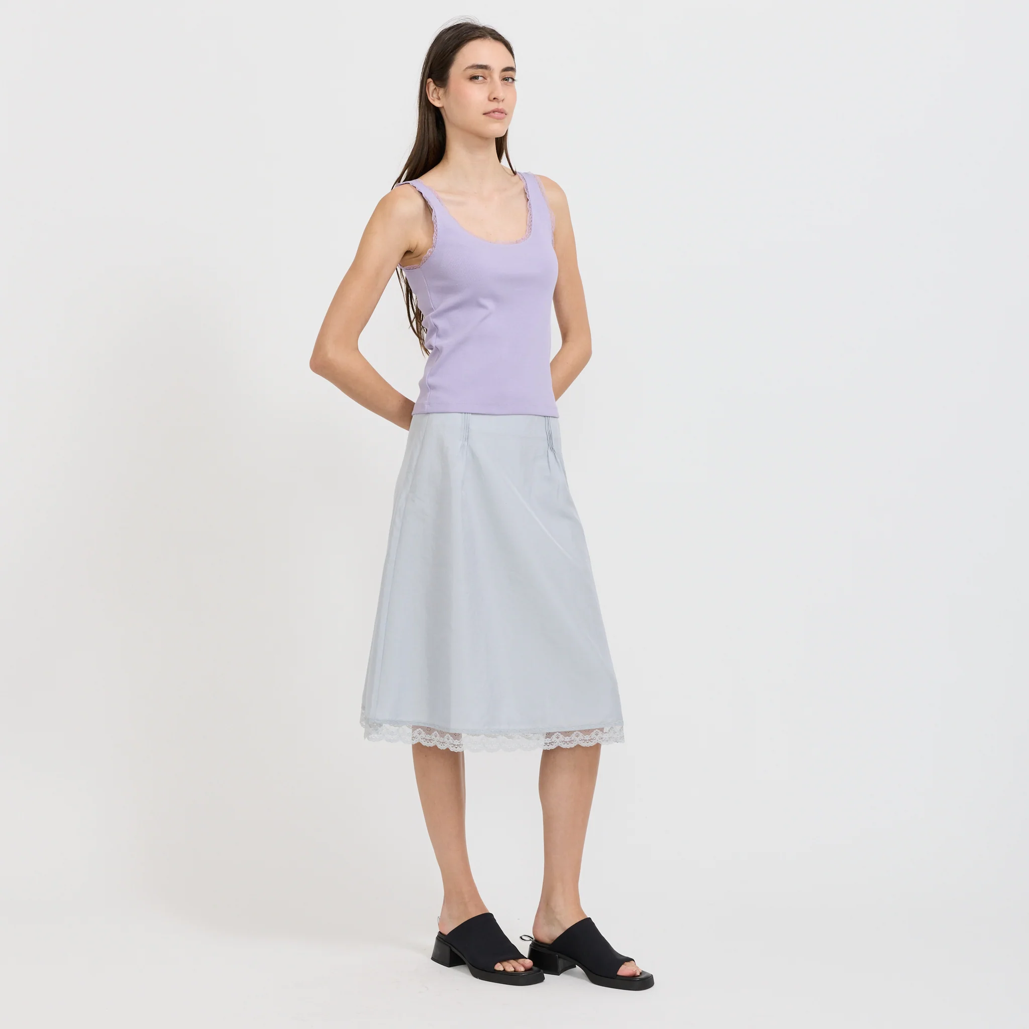 Lace Tank Top Purple - Image 2