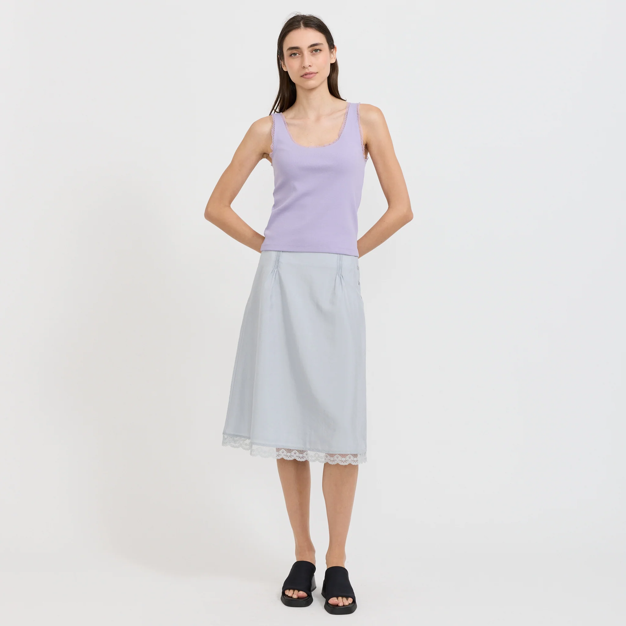 Lace Tank Top Purple - Image 3