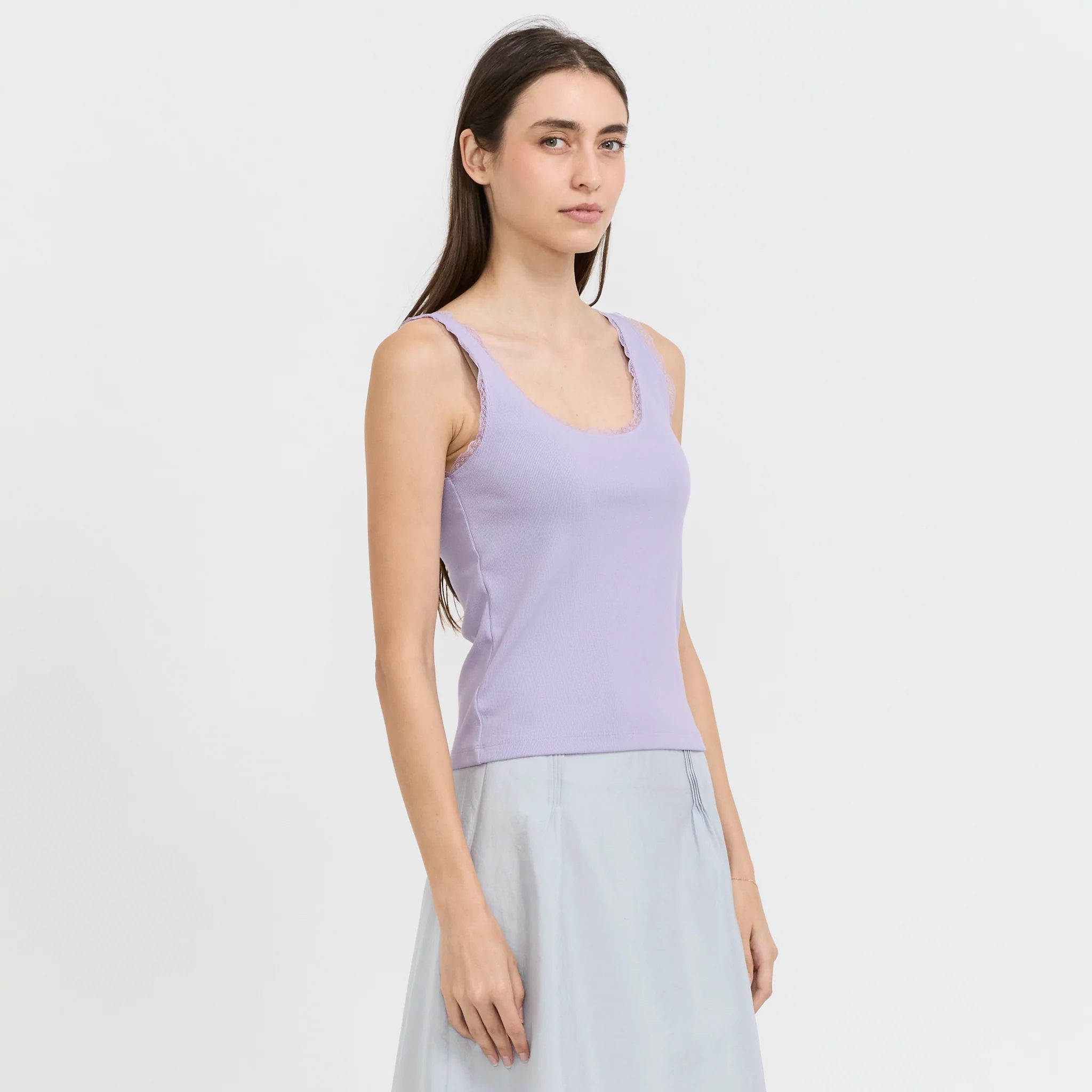 Lace Tank Top Purple - Image 4