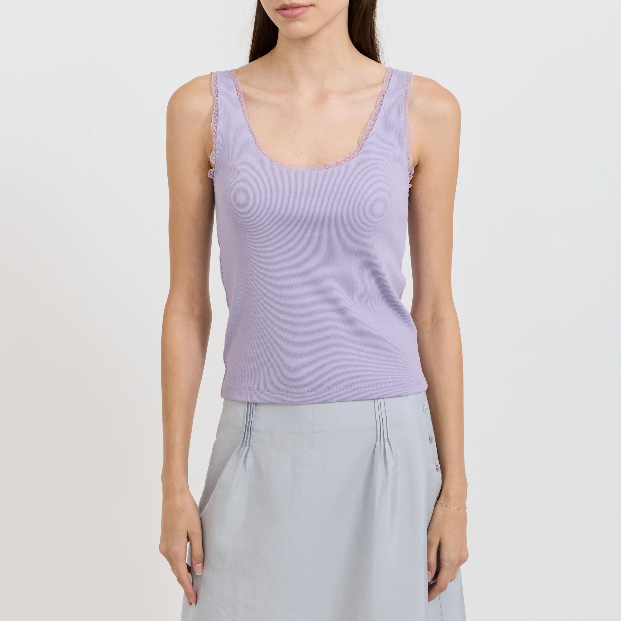 Lace Tank Top Purple - Image 6