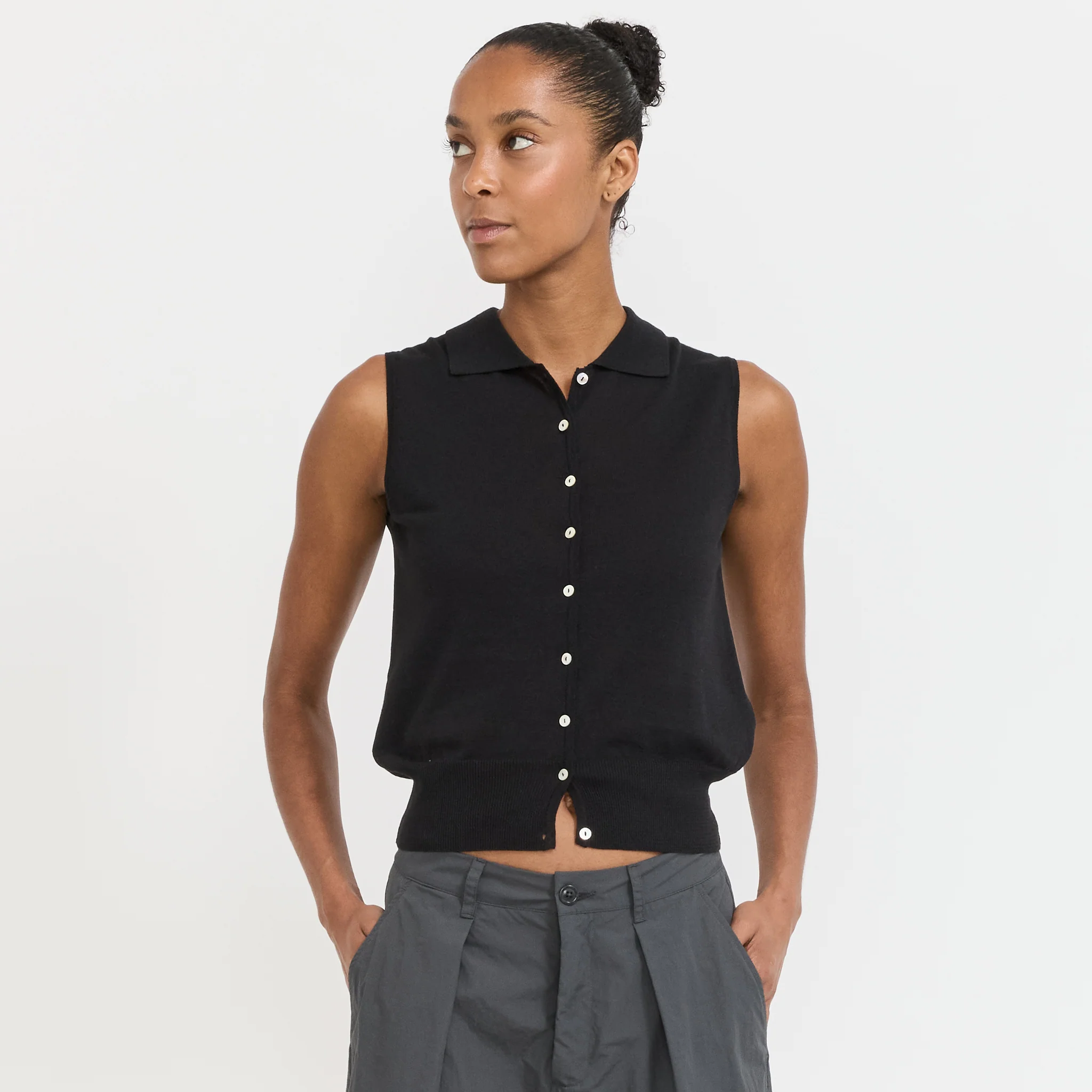 Lash Sleeveless Knit Top Black