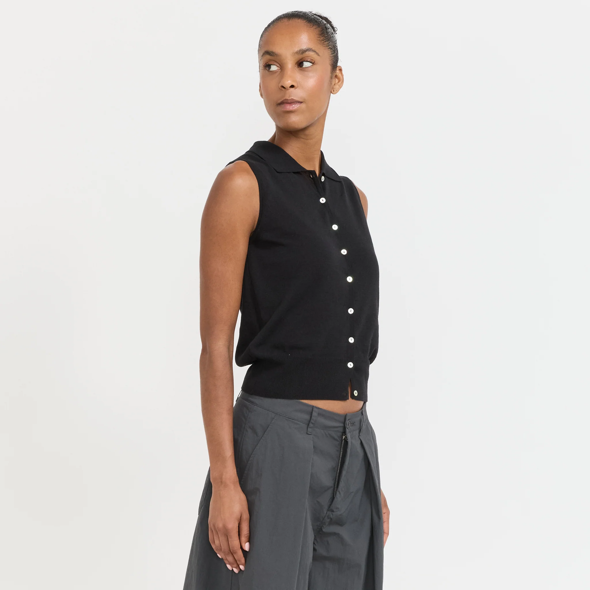 Lash Sleeveless Knit Top Black - Image 3