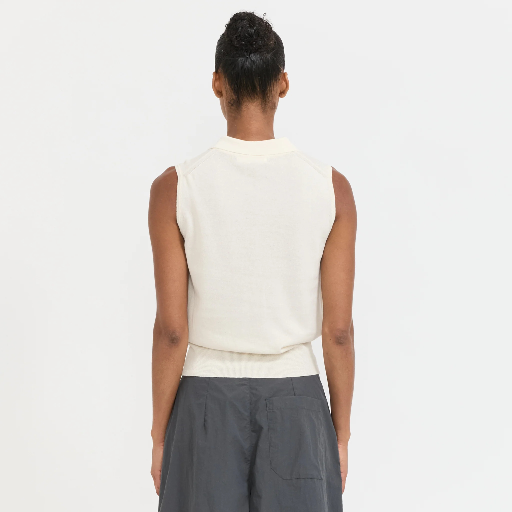 Lash Sleeveless Knit Top Ivory - Image 4