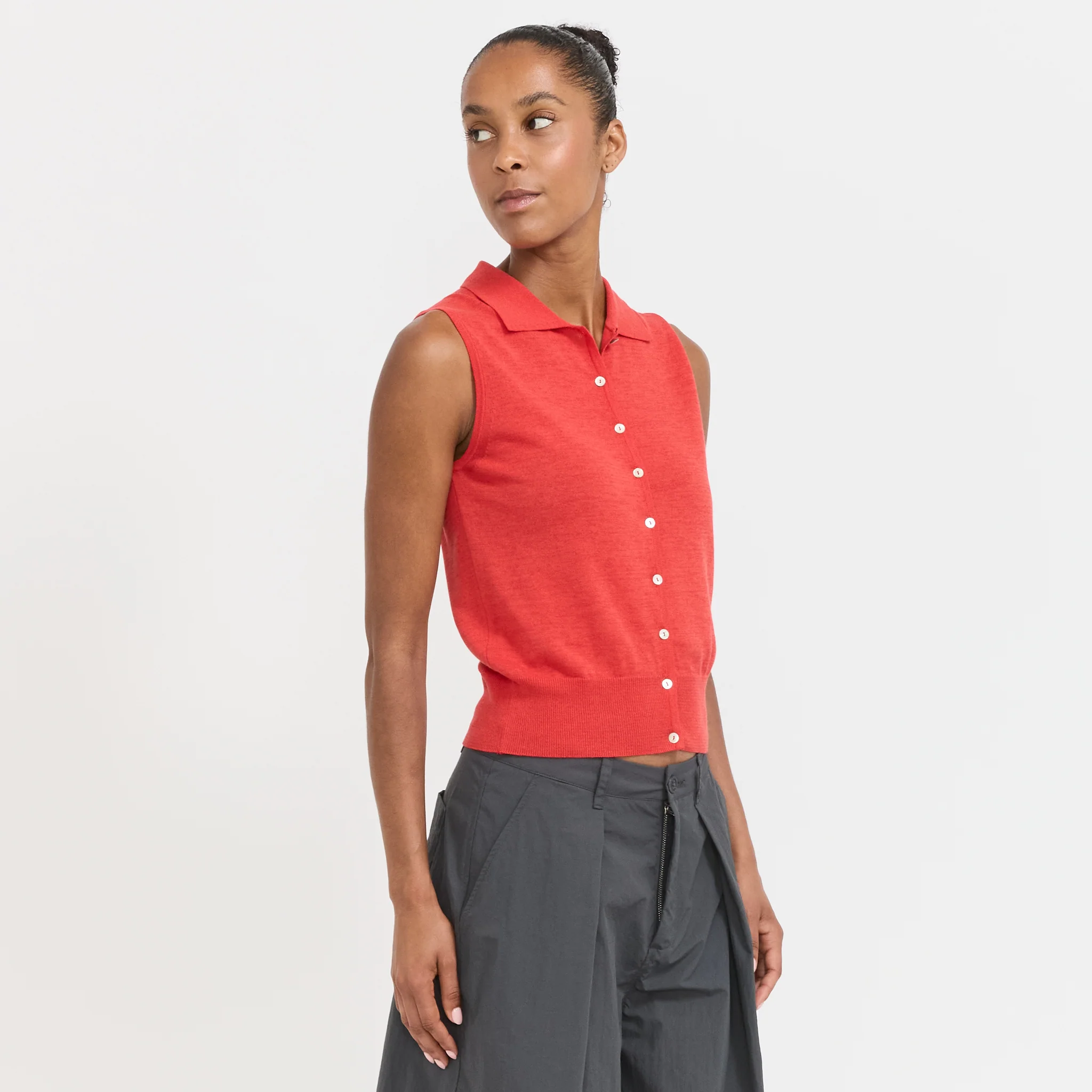 Lash Sleeveless Knit Top Red - Image 3