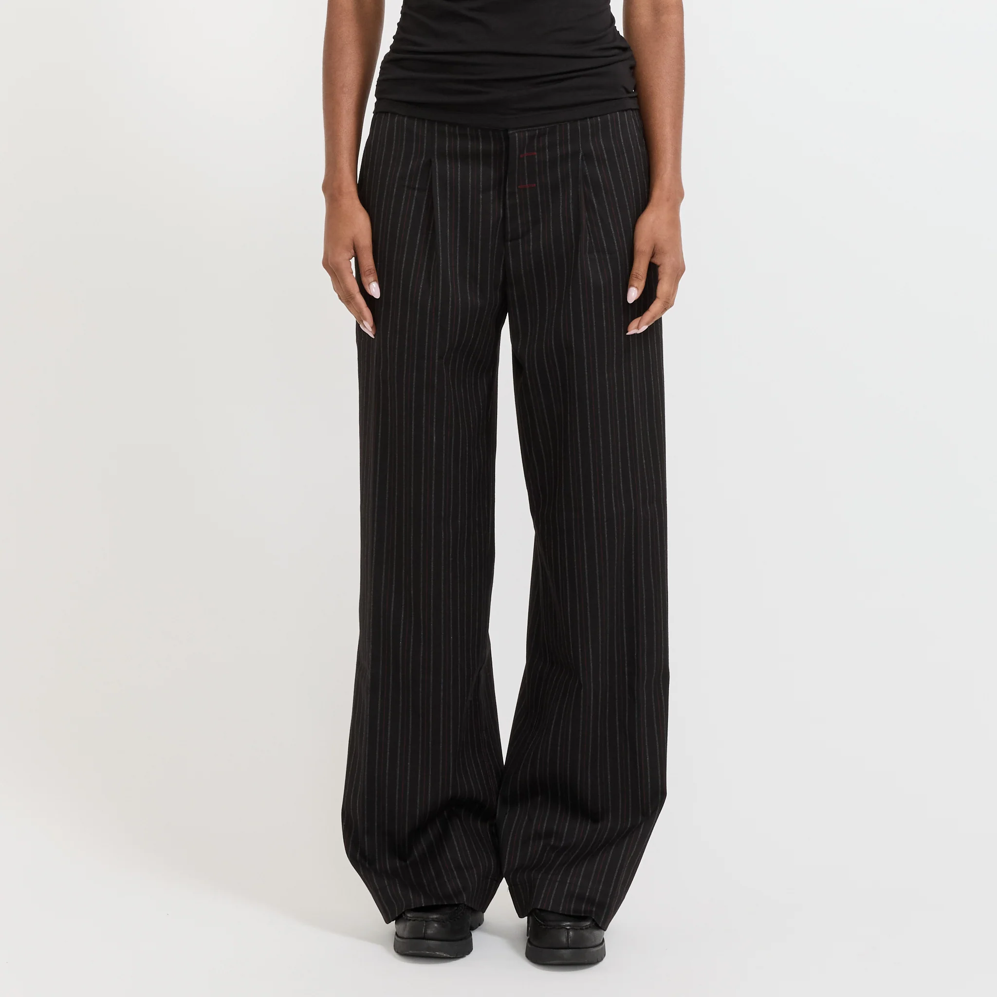 Lennox Trousers Heavy Lead Pinstripe