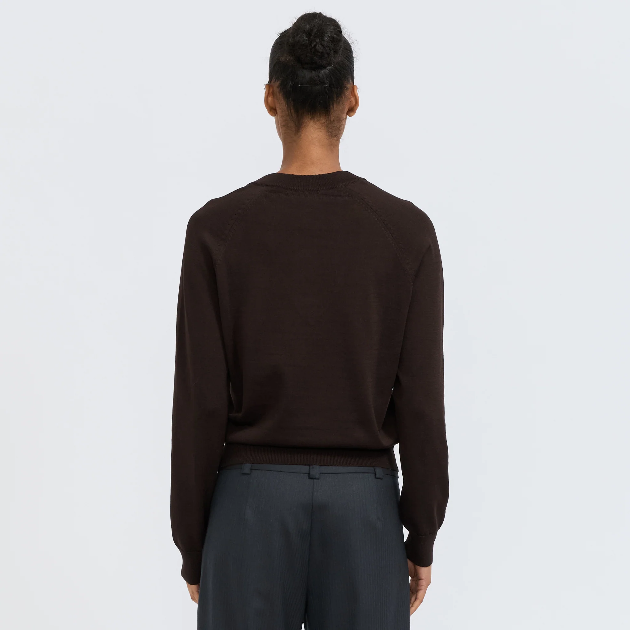 Leonie V-Neck Sweater Brown - Image 4
