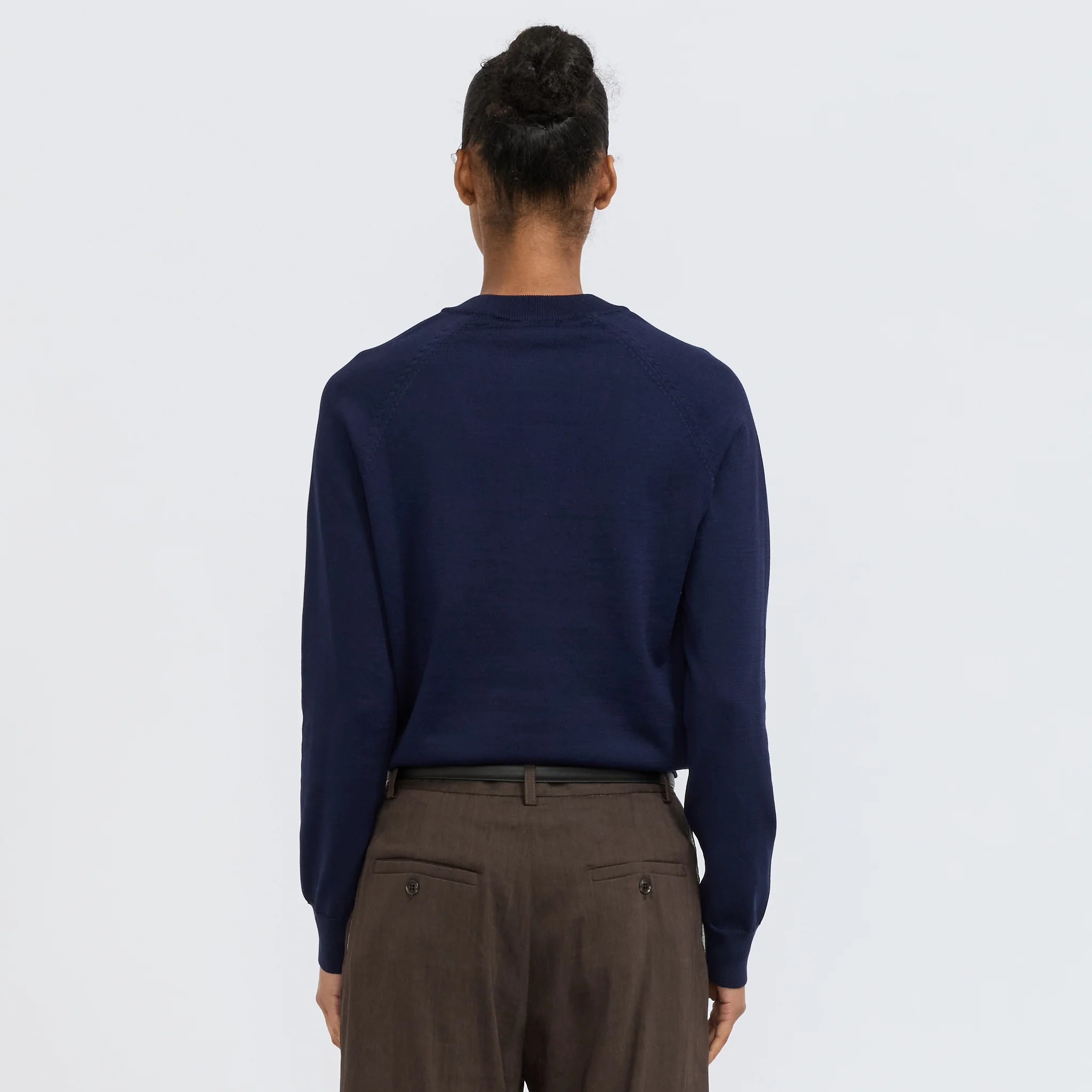Leonie V-Neck Sweater Dark Navy - Image 4