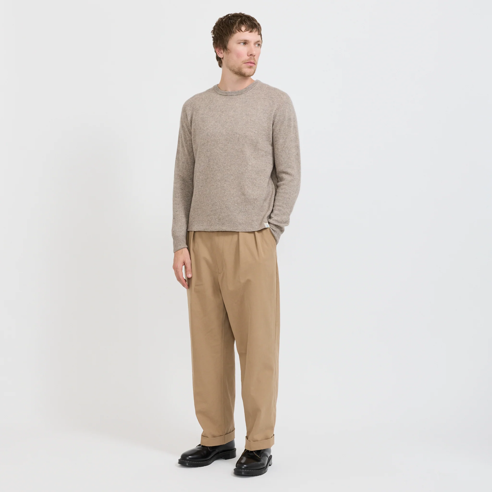 Lightweight Merino Wool Cashmere Silk Sweater Faded Grain - Image 2