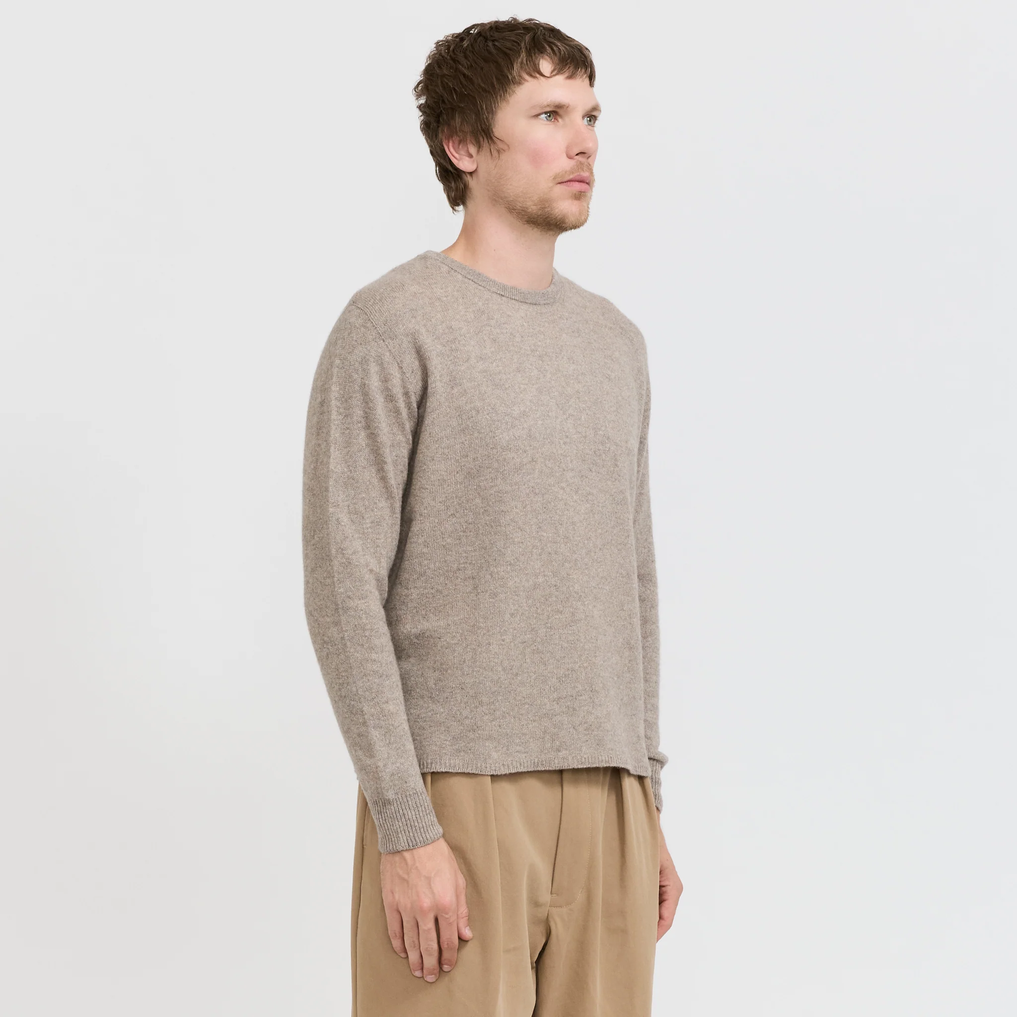 Lightweight Merino Wool Cashmere Silk Sweater Faded Grain - Image 3