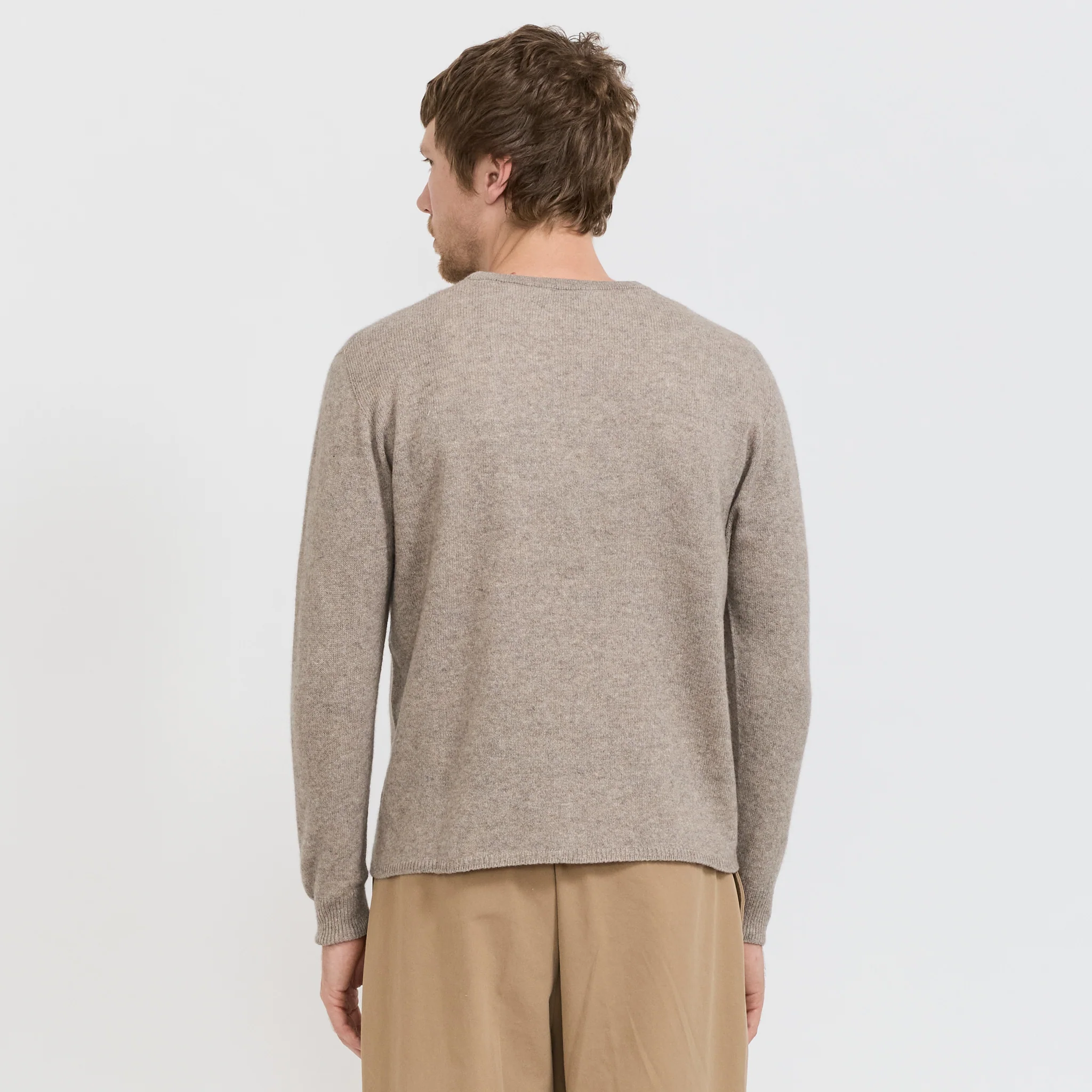 Lightweight Merino Wool Cashmere Silk Sweater Faded Grain - Image 4