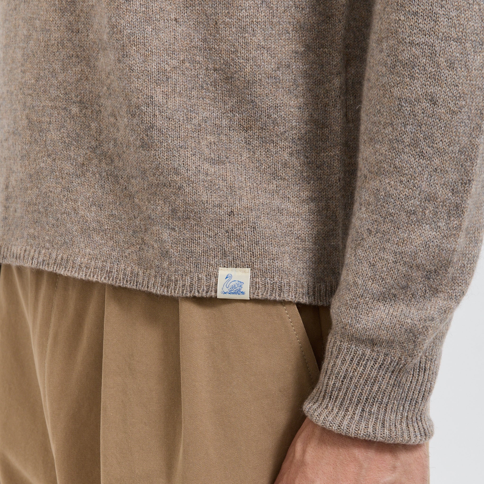 Lightweight Merino Wool Cashmere Silk Sweater Faded Grain - Image 6