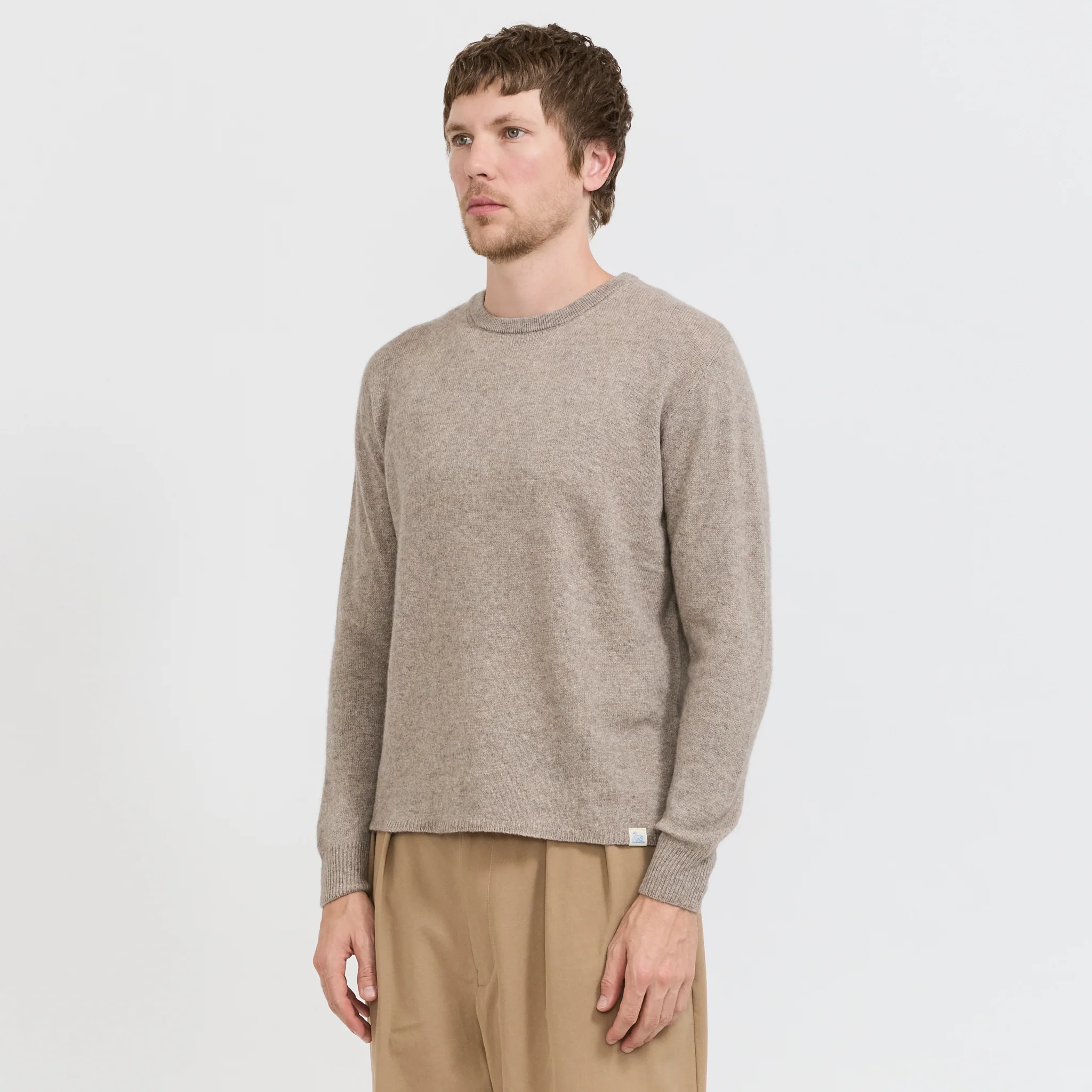 Lightweight Merino Wool Cashmere Silk Sweater Faded Grain - Image 7